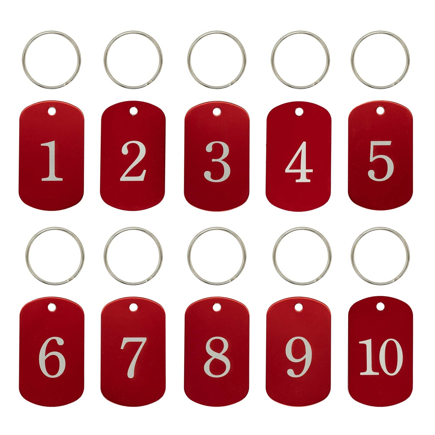 StayMax Aluminum Numbered Tags Key Tags ID Tags (1-25, Red)