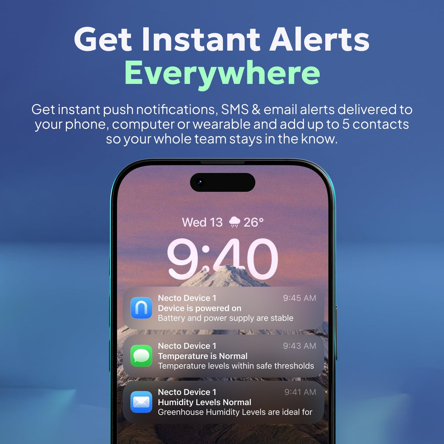 Necto Cellular Temperature Monitor - Remote Power Failure Alarm & Humidity Sensor with Unlimited Alerts. Temp Monitoring System for RV Pet Safety, Vacation Home, Server Room. No Fees or WiFi Required