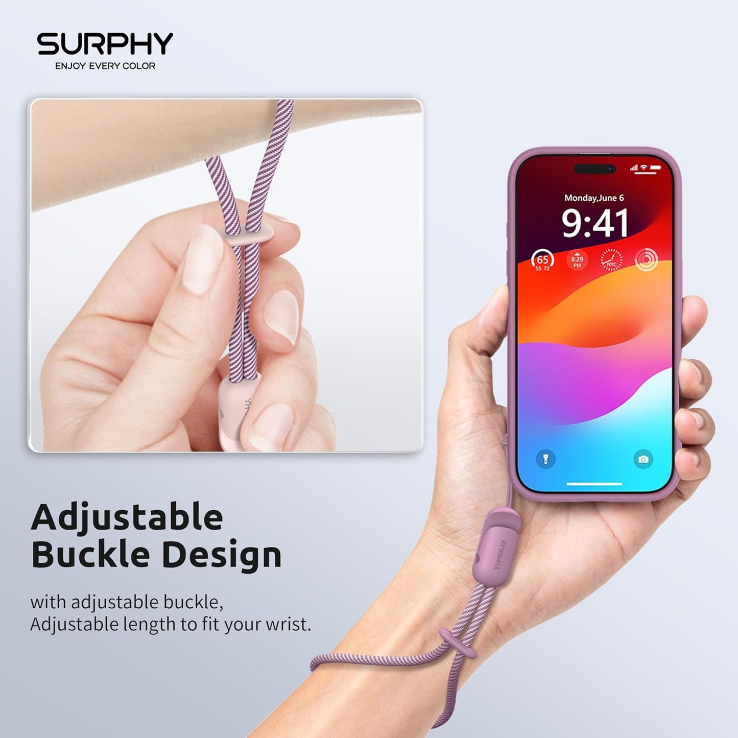 3 Pack 2-Color SURPHY Phone Wrist Strap with CellPhone Tether Tab, Cellphone Lanyard, Phone Strap with Braided, Wrist