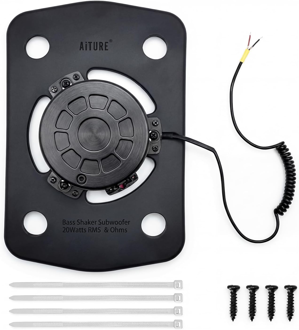 AiTURE 20 8 (20W) Subwoofer Tactile Bass Shaker- Watts RMS Ohm Imepedance - Audio Transducer - Turn Any Surface into a