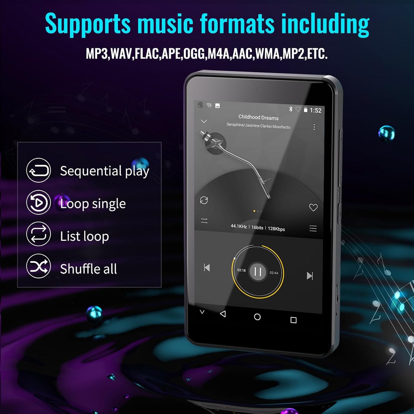 Luoran MP3 4.0" MP4 256GB Kids Player with Parental Controls, Spotify Kids, Spotify, Audible, Amazon Music, IPS Music
