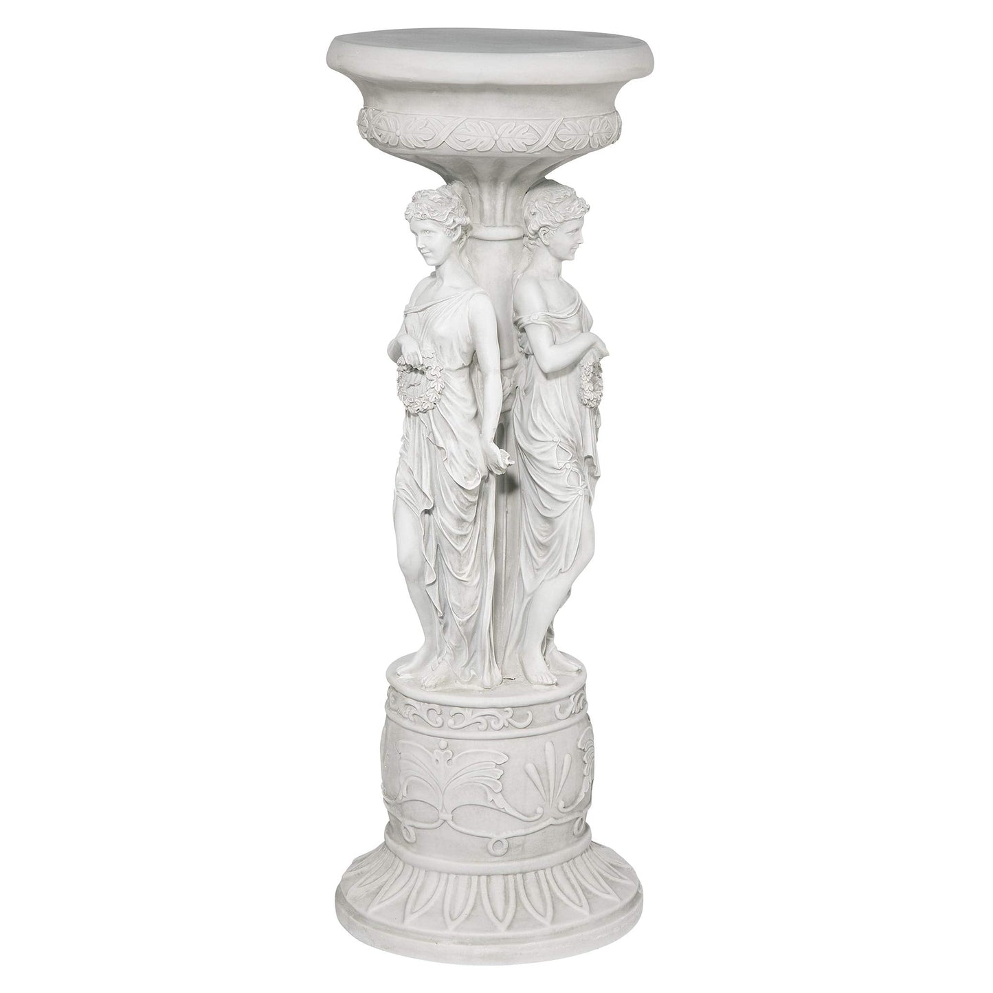 Design Toscano KY992 Chatsworth Manor Neoclassical Pedestal Column Plant Stand, Antique Stone