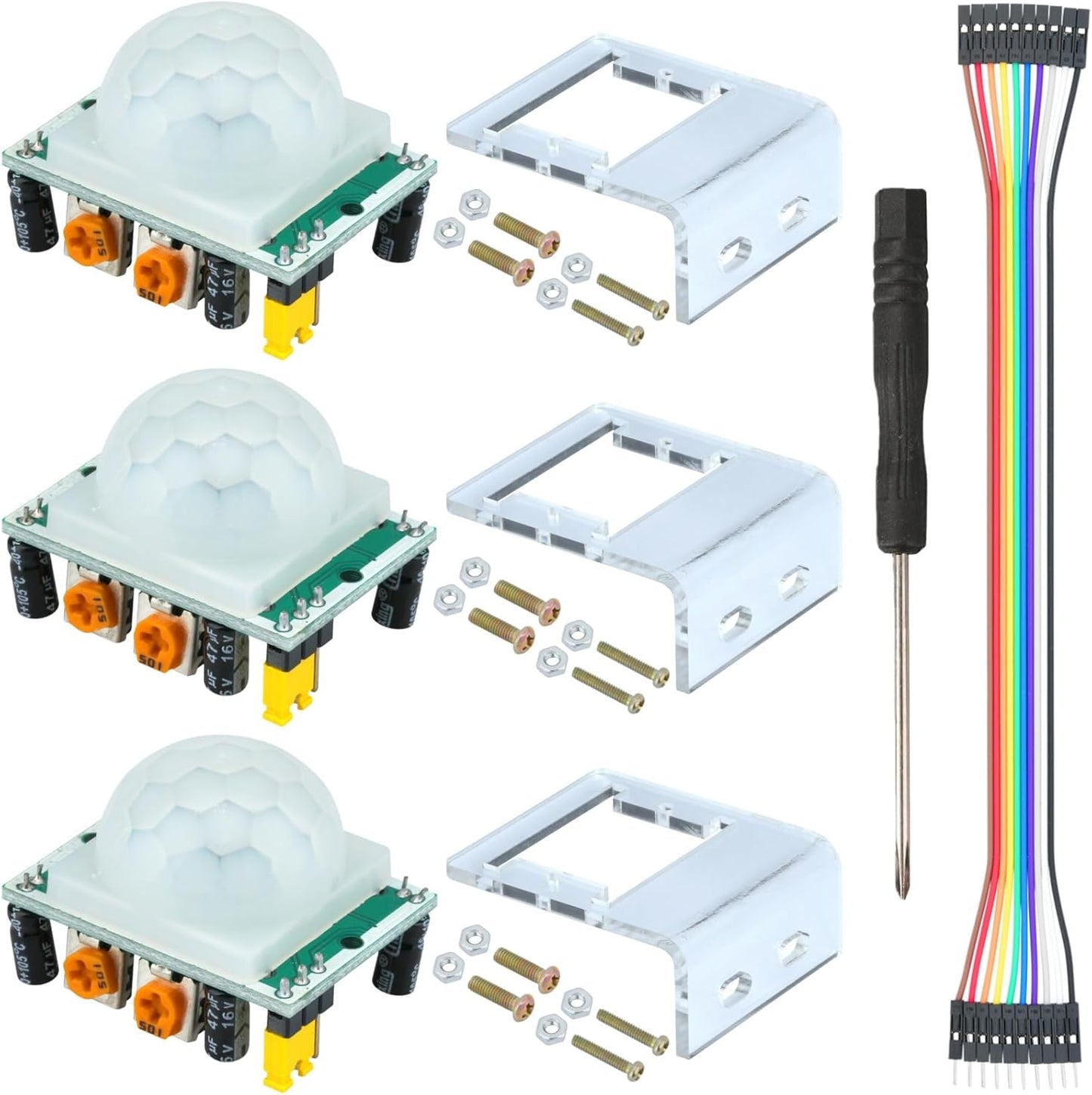 MTDELE 3 HC-SR501 Pcs PIR Motion Sensor Miniature Human Infrared Sensing Module Compatible with for Raspberry Pi
