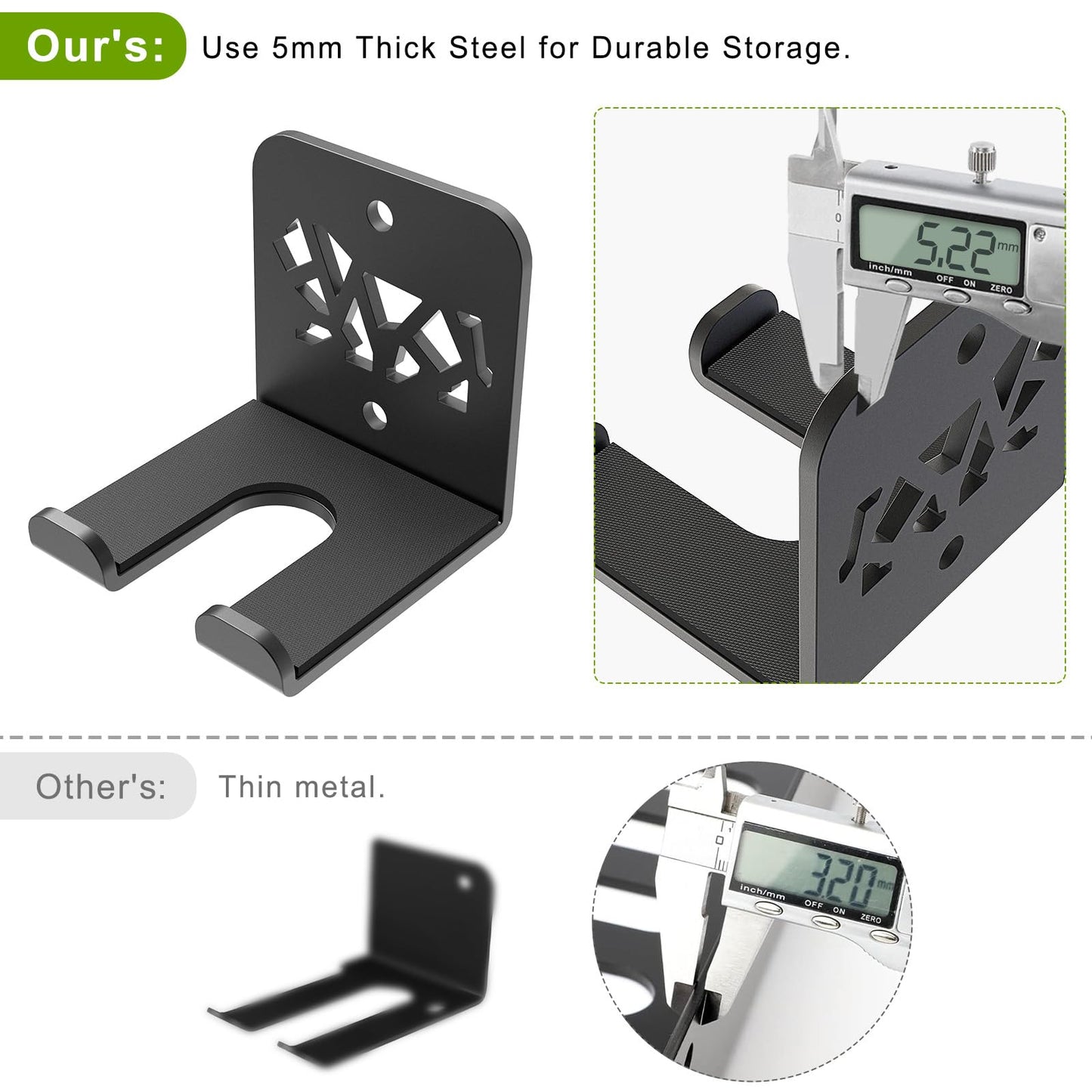 Kipika Versatile Wall Mounted Barbell Holder with 1-Hooks Storage Rack for Barbell Bars Holds Under 33mm Bar Size and Fitness Accessories Space-Efficient Gym Organization for Home & Commercial Use