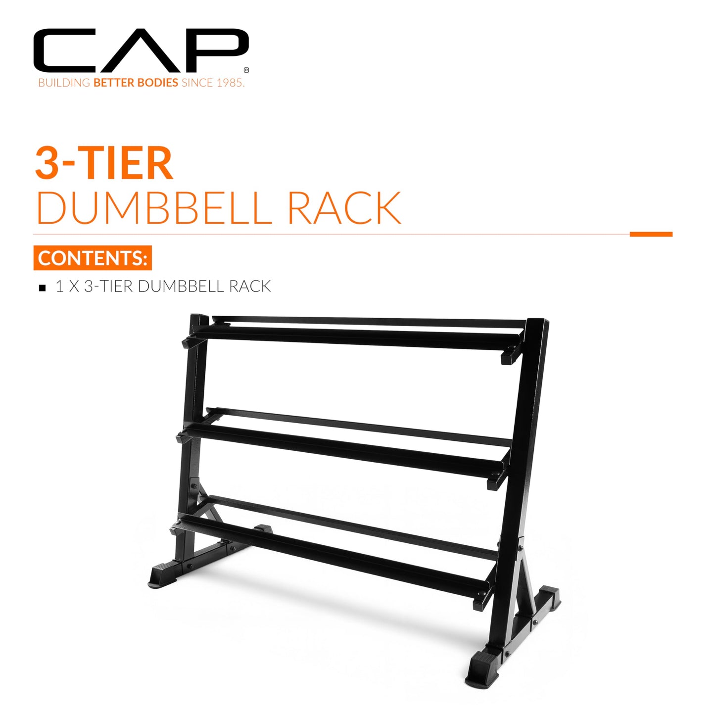 CAP Barbell Heavy-Duty 3-Tier Dumbbell Rack for 5-50 Pound Dumbbell Pairs, 51" Long