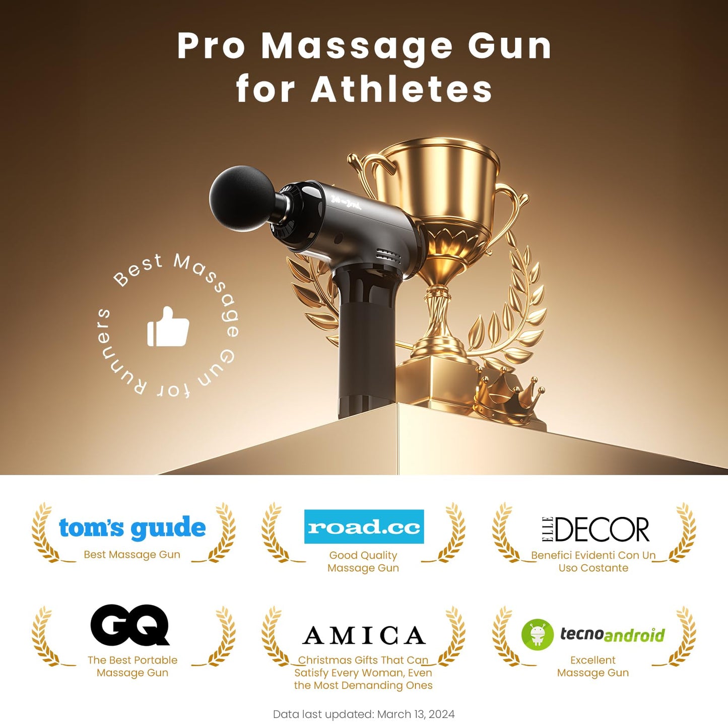 BOB AND BRAD T2 Massage Gun, Deep Tissue Percussion Muscle Massage Gun for Back and Neck, Upgraded 4000 mah Battery, HSA Handheld Electric Back Massager for Athletes Pain Relief FSA Eligible