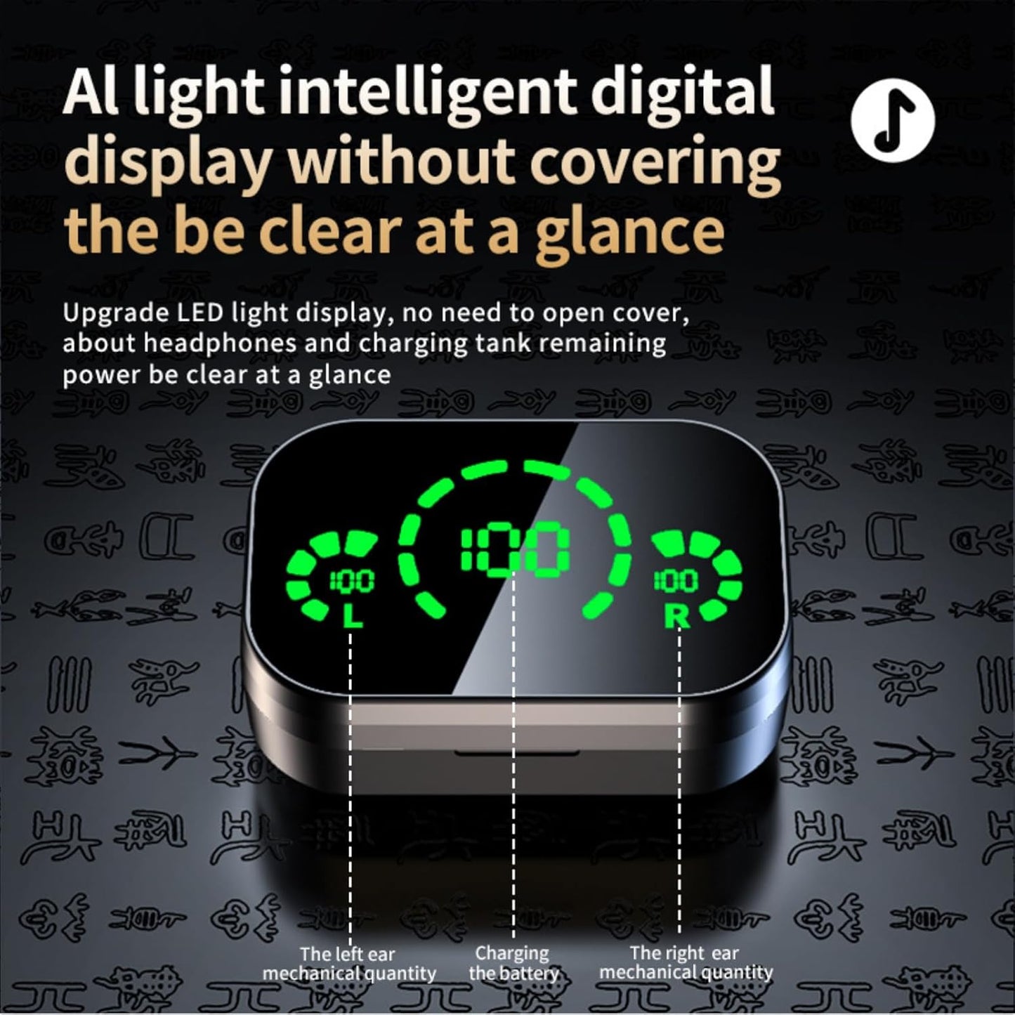 BSWLMDD 5.4 28-Hour Wireless Bluetooth Earbuds Battery Life Hi-Fi bass Earbuds Waterproof LED Display Charging case