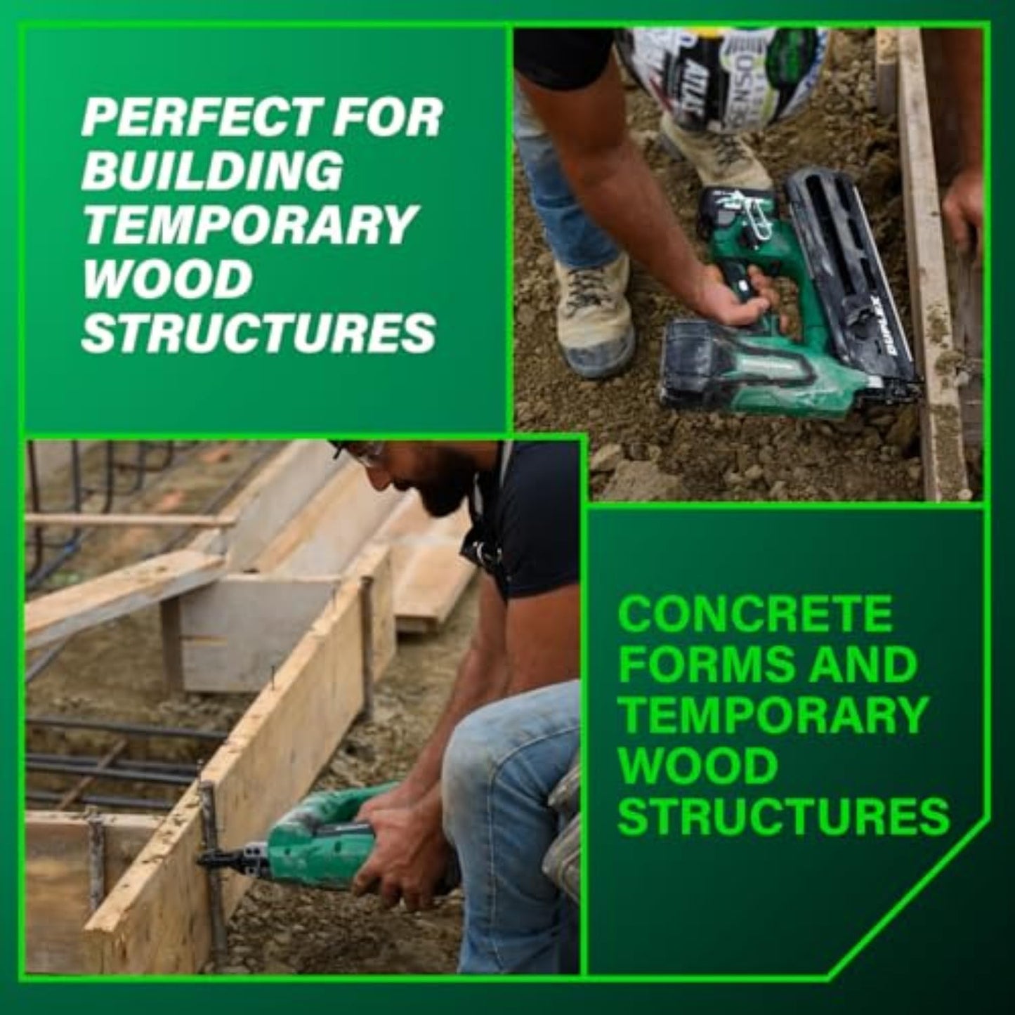 Metabo HPT 36V MultiVolt Cordless Forming Nailer, 3-1/2 Inch Duplex/Double Headed Fasteners, Power Tool with 2.5Ah Lithium Ion Battery, Drives 900 Nails per Charge, NR3675DD