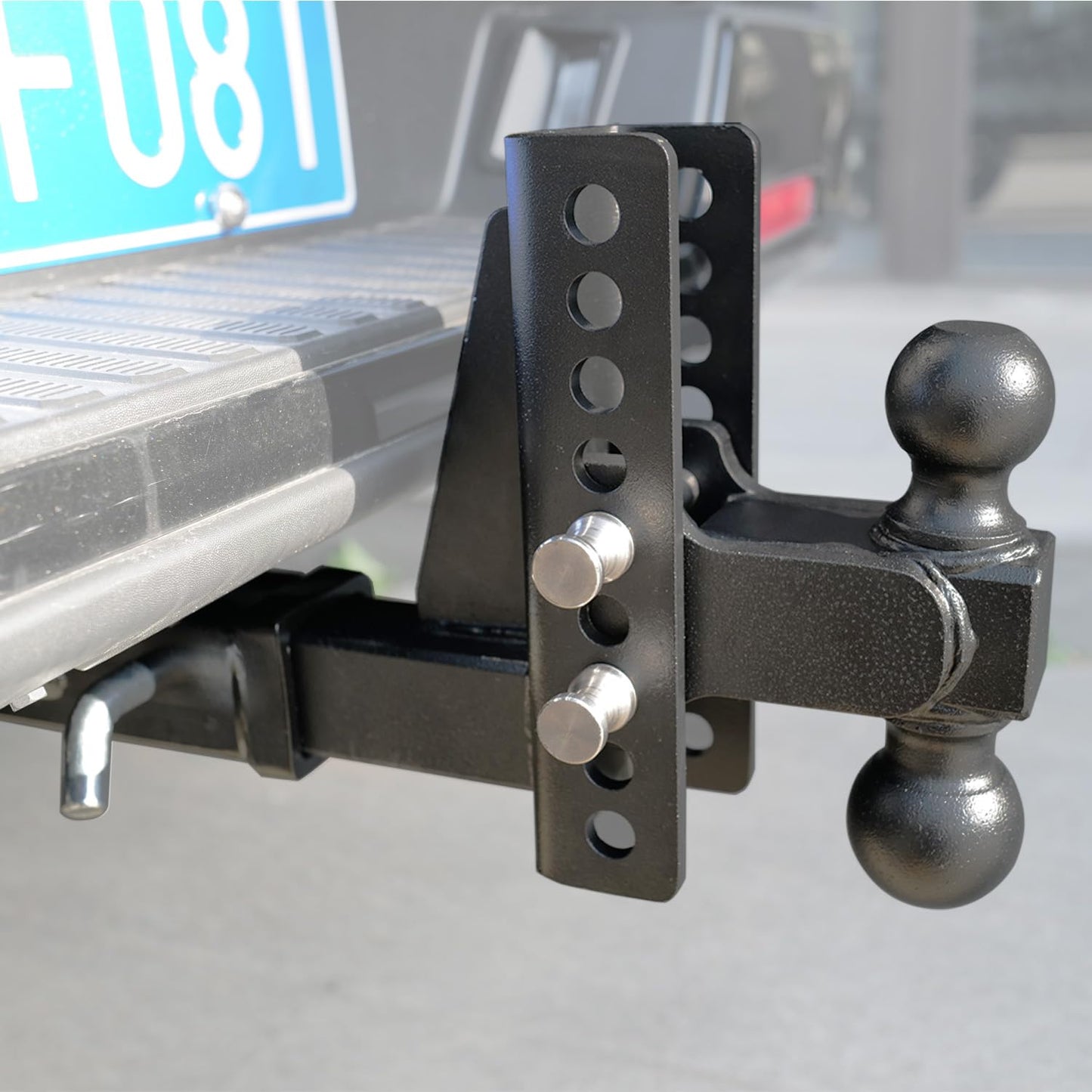Adjustable Drop Hitch for 2 Inch Receiver, Heavy Duty Towing Hitch with 2" & 2-5/16" Dual Balls, 6" Drop/Rise Ball Mount, 20,000 LBS Max Capacity, Anti Corrosion Powder Coated Finish Matte Black