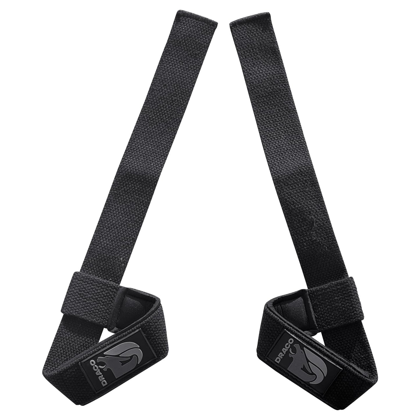 DRACO FITNESS Lifting Wrist Straps - Padded Neoprene for Weightlifting, Bodybuilding, Powerlifting, Strength Training, Deadlift - 23.5" L x 1.5" W Cotton with Heavy Duty Stitching