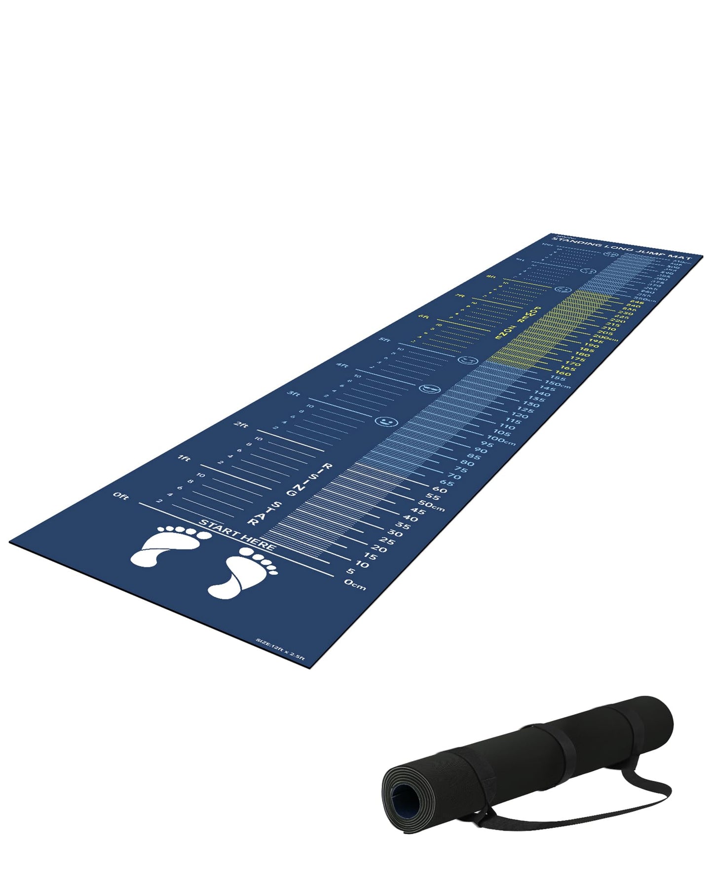 Newzela Standing Long Jump Mat, Broad Jump Measurement for School and Home Exercise, Non-Slip Gym Mat for Workout Training