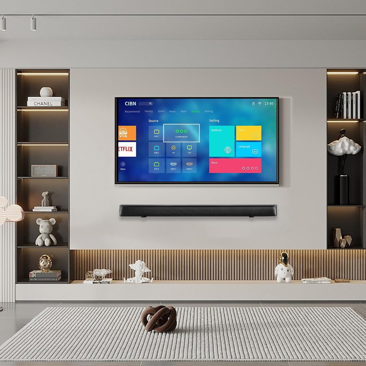 STORAGBT S400 Soundbar Wall Mount for Sony Surround Soundbar, Including a Glow in The Dark Remote Control Cover