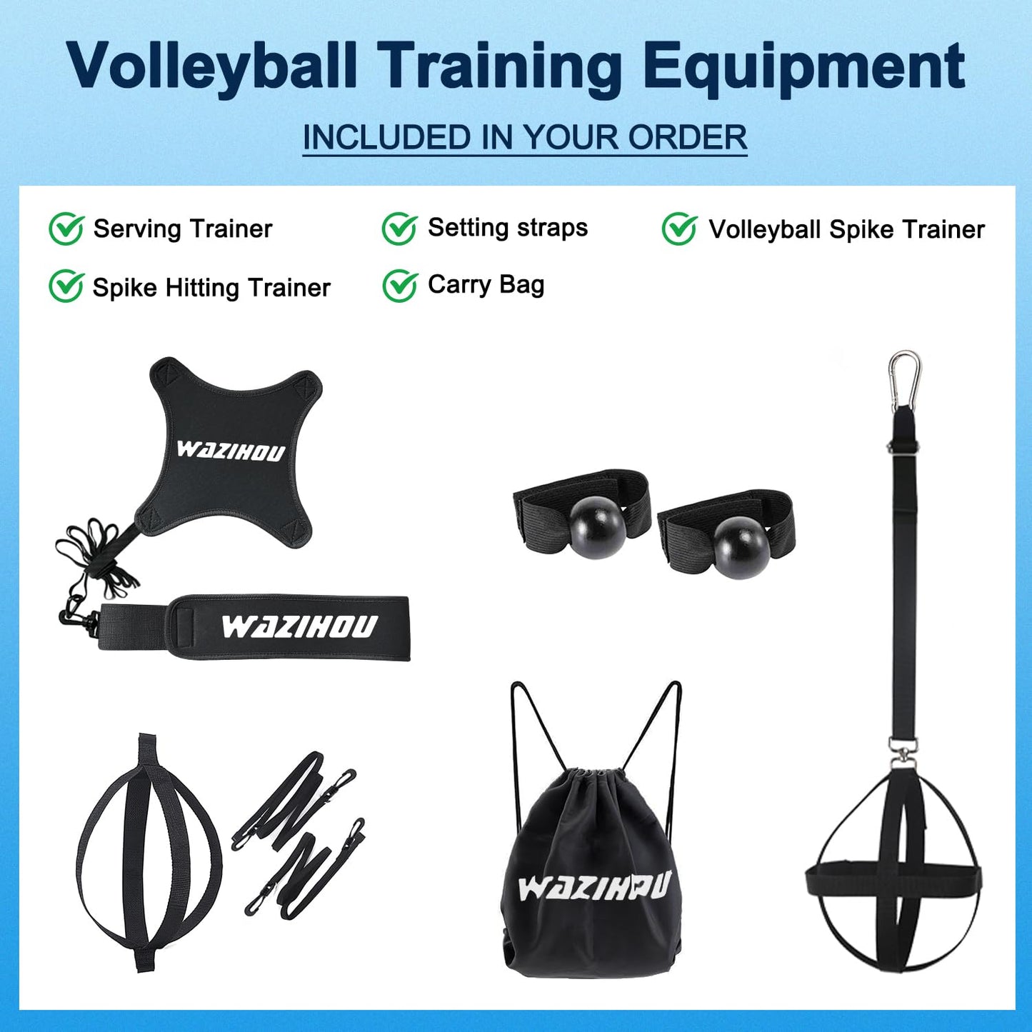 Upgraded Volleyball Training Equipment Aid, Premium Solo Practice Trainer for Serving, Setting, Spiking & Arm Swing, Perfect volleyaball Trainer kit for Beginners & Pro, Perfect Volleyball Gift.