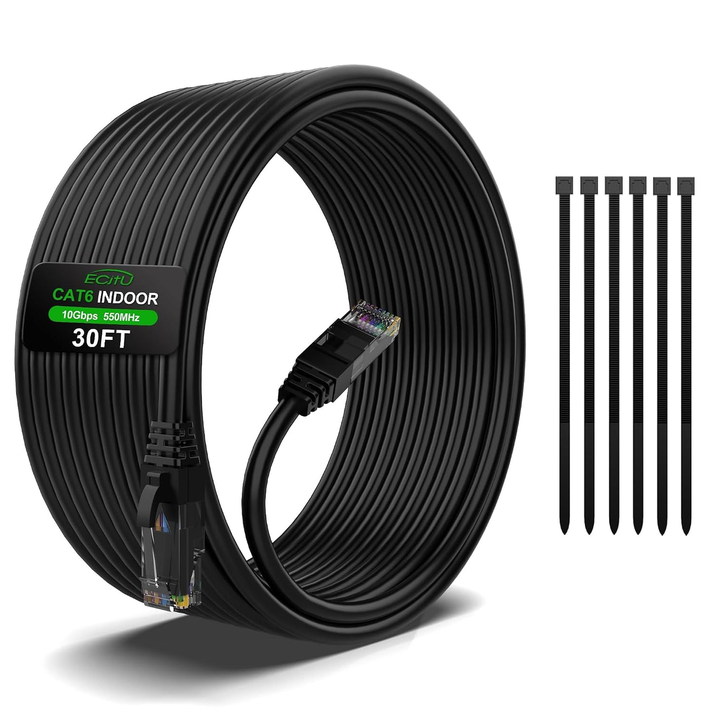 30FT Cat6 6 Cat6 24AWG 25 Ethernet Cable, Cat Patch Cable, Internet Cable, UTP Network Cable, Indoor and Outdoor, PoE