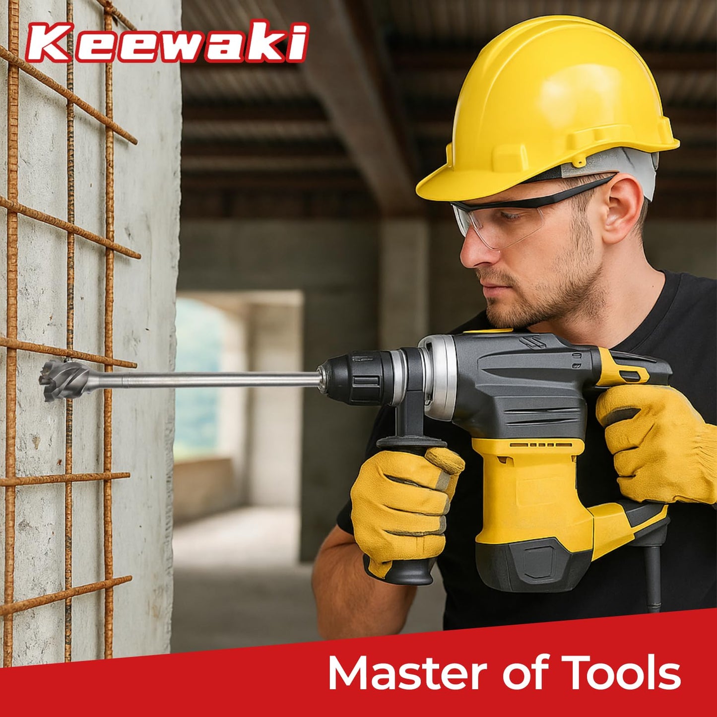 Keewaki Breakthrough Bit – SDS-max Thru-Hole Rotary Hammer Bit, 2-3/4"x24", Heavy-Duty Concrete Core Bit for Masonry and Brick, Includes Storage Tube
