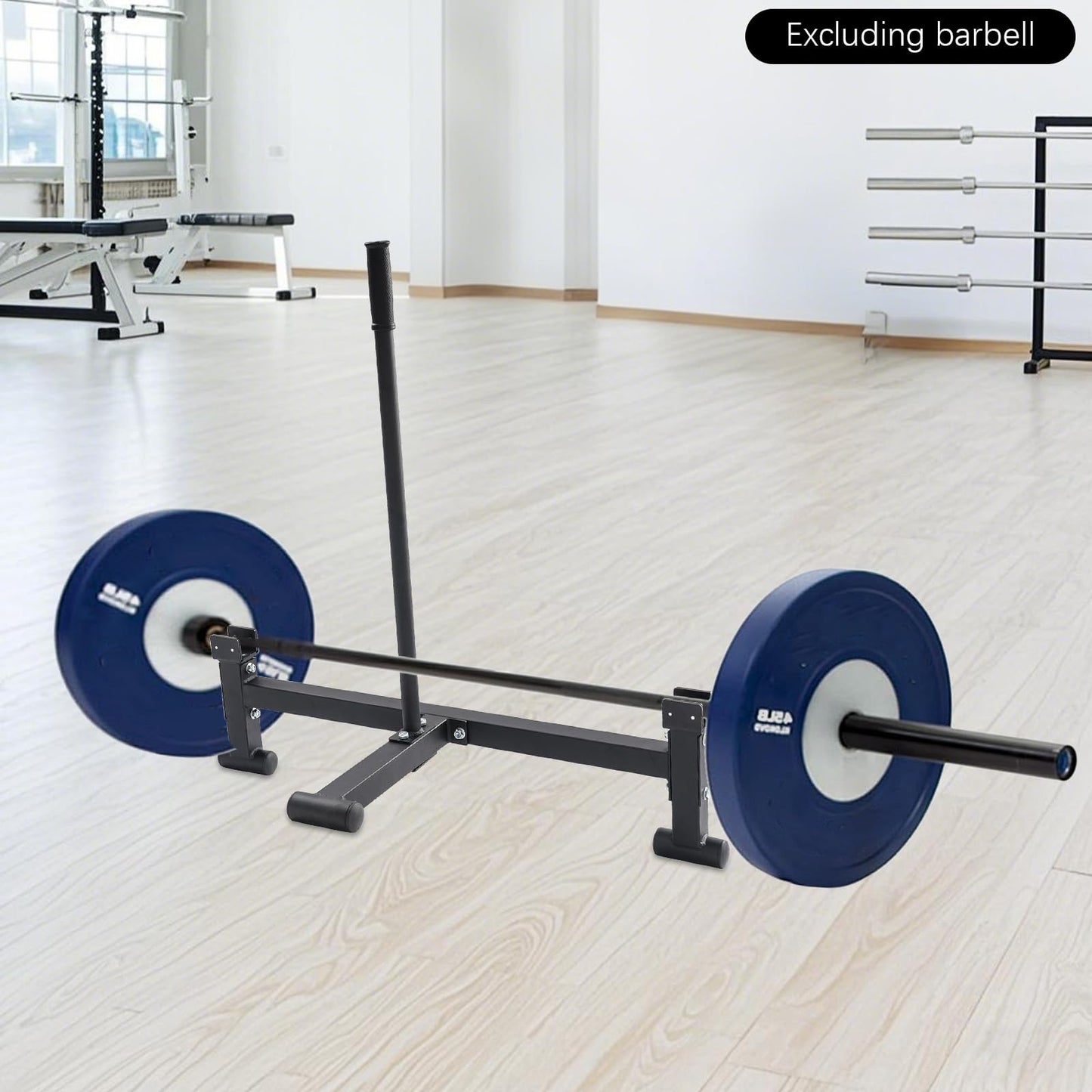 Deadlift Barbell Jack Stand, 220lbs Capacity Heavy Duty Carbon Steel Bilateral Barbell Changer for Easy Changing Plates Anti-slip Handle Deadlift Stand for Deadlift Weightlifting Training, Home Gym