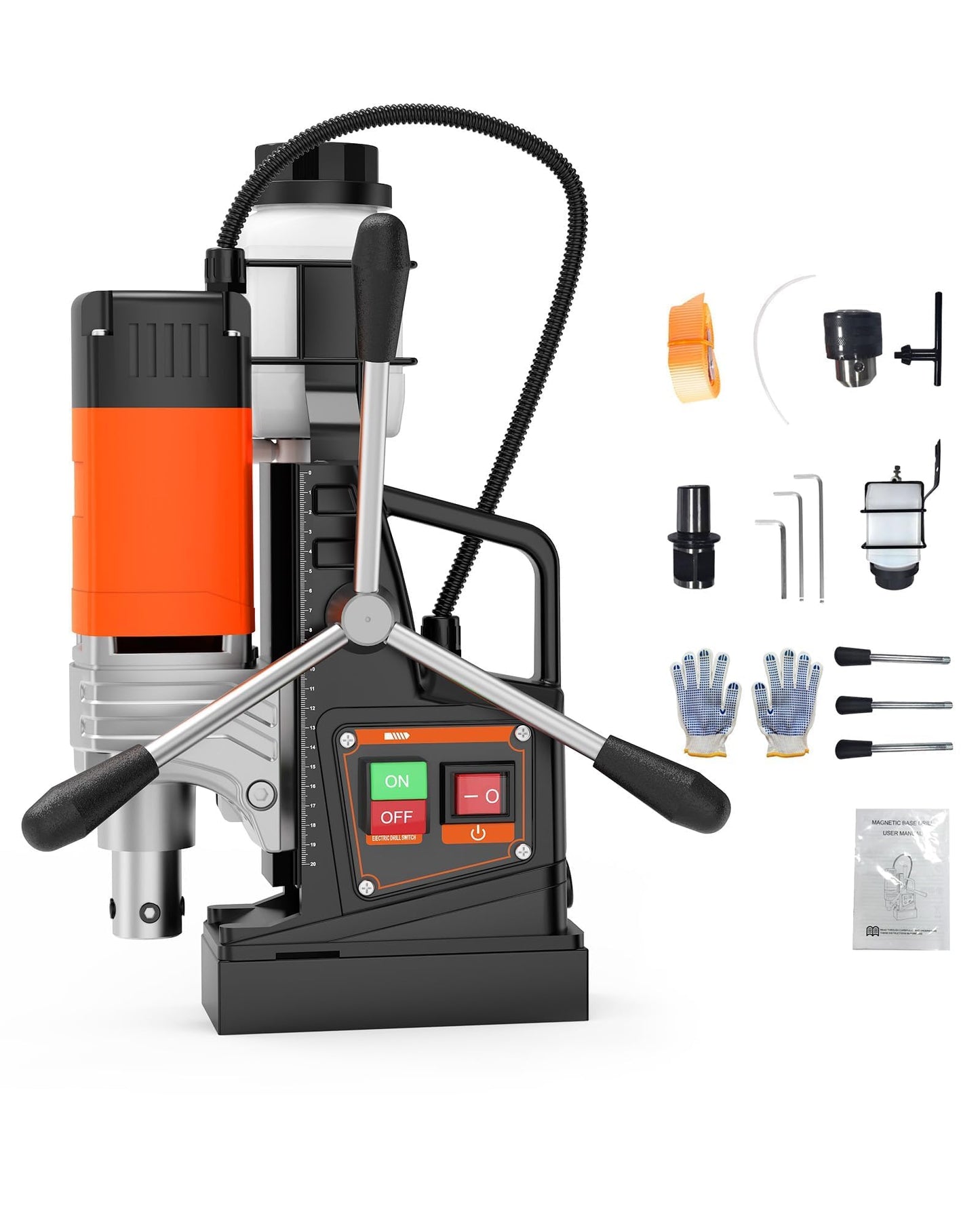 Mag Drill Press, 1750W 2 in Boring Diameter, 2922lbf Power Magnetic Drill, 810 RPM Portable Electric Drilling Machine for Metal Surface, Industrial & Home Improvement