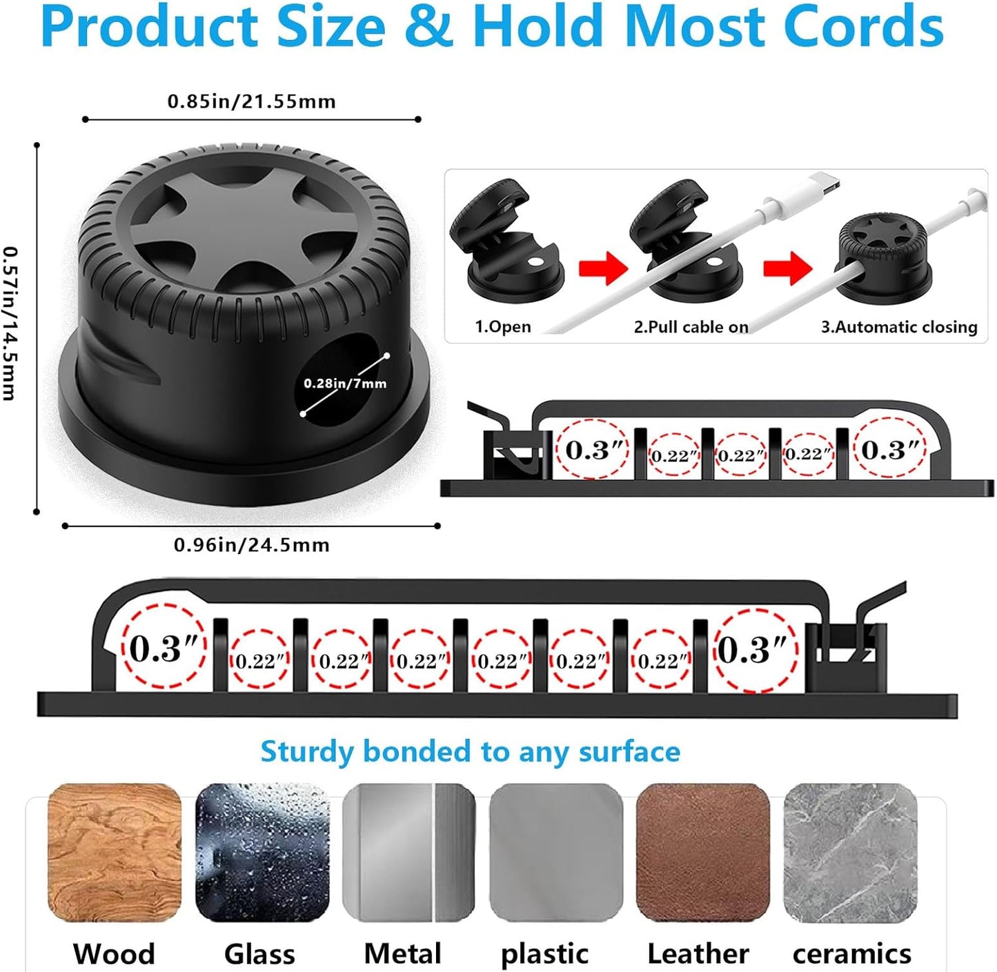 ELII 328Pcs 8 Holder,69Adhesive Clips,4 Split,22Reusable Strap,200 25 Cable Management Kit, Magnetic Cable Cable Cable