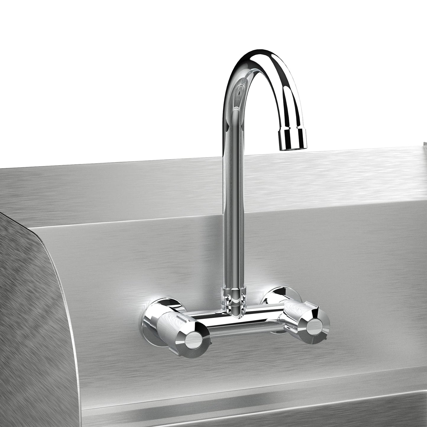 Bonnlo Upgraded Commercial Hand Wash Stainless Steel Prep/Bar Sink with Side Splash Guard - Wall Mount Utility Sink Hand Washing Basin with Faucet for Commercial Restaurant RV Kitchen