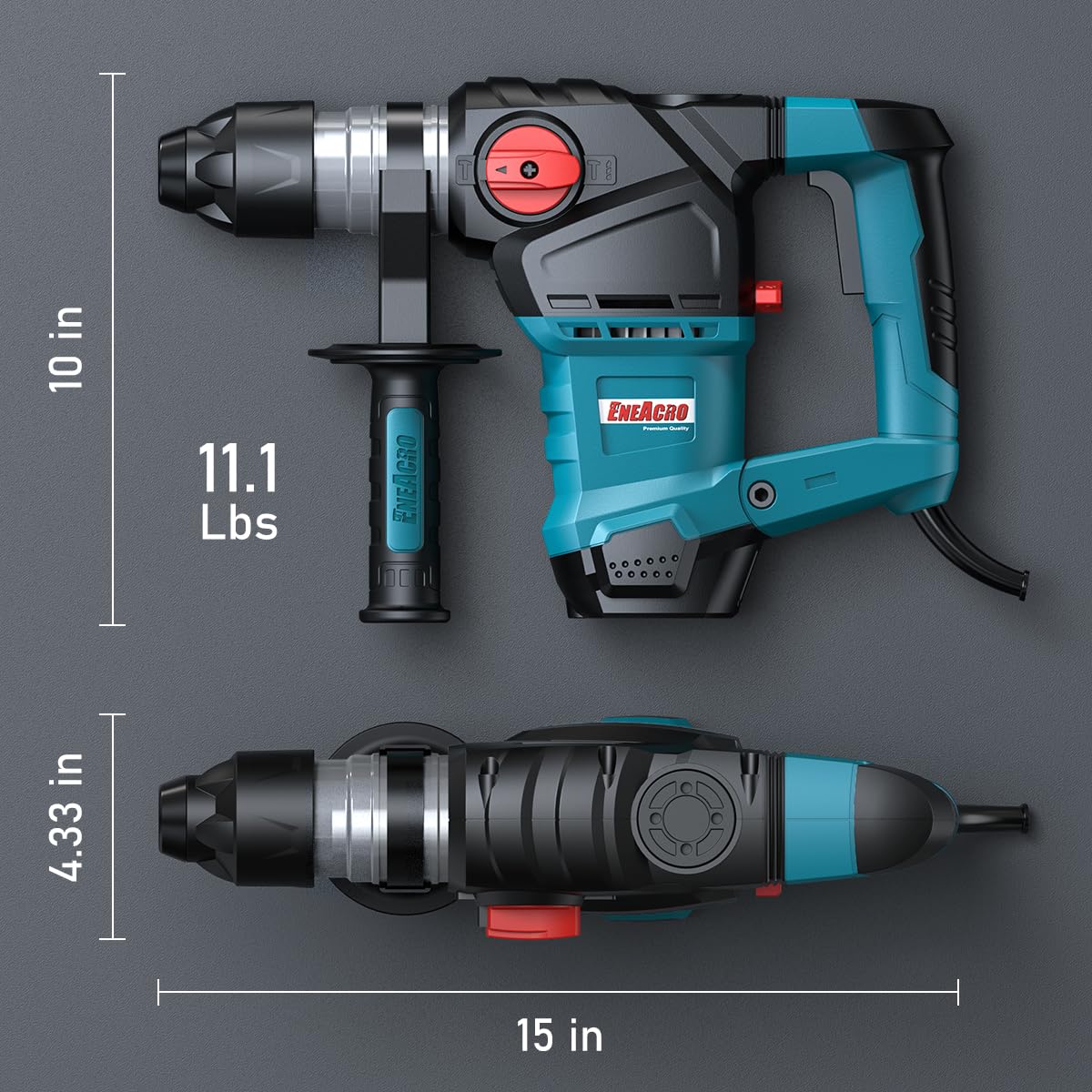 ENEACRO 1-1/4 Inch SDS-Plus 12.5 Amp Heavy Duty Rotary Hammer Drill