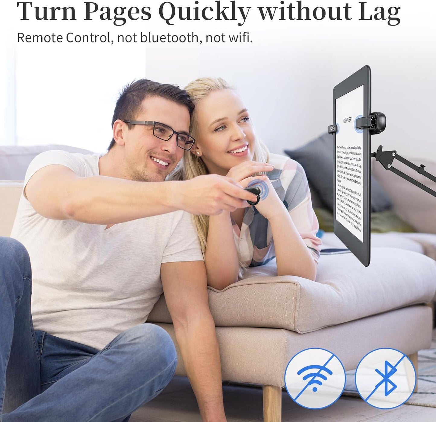 Resptasski [2 Clips] Finger Ring Kindle Page Turner Remote Control for Paperwhite: Rechargeable Wireless Clicker