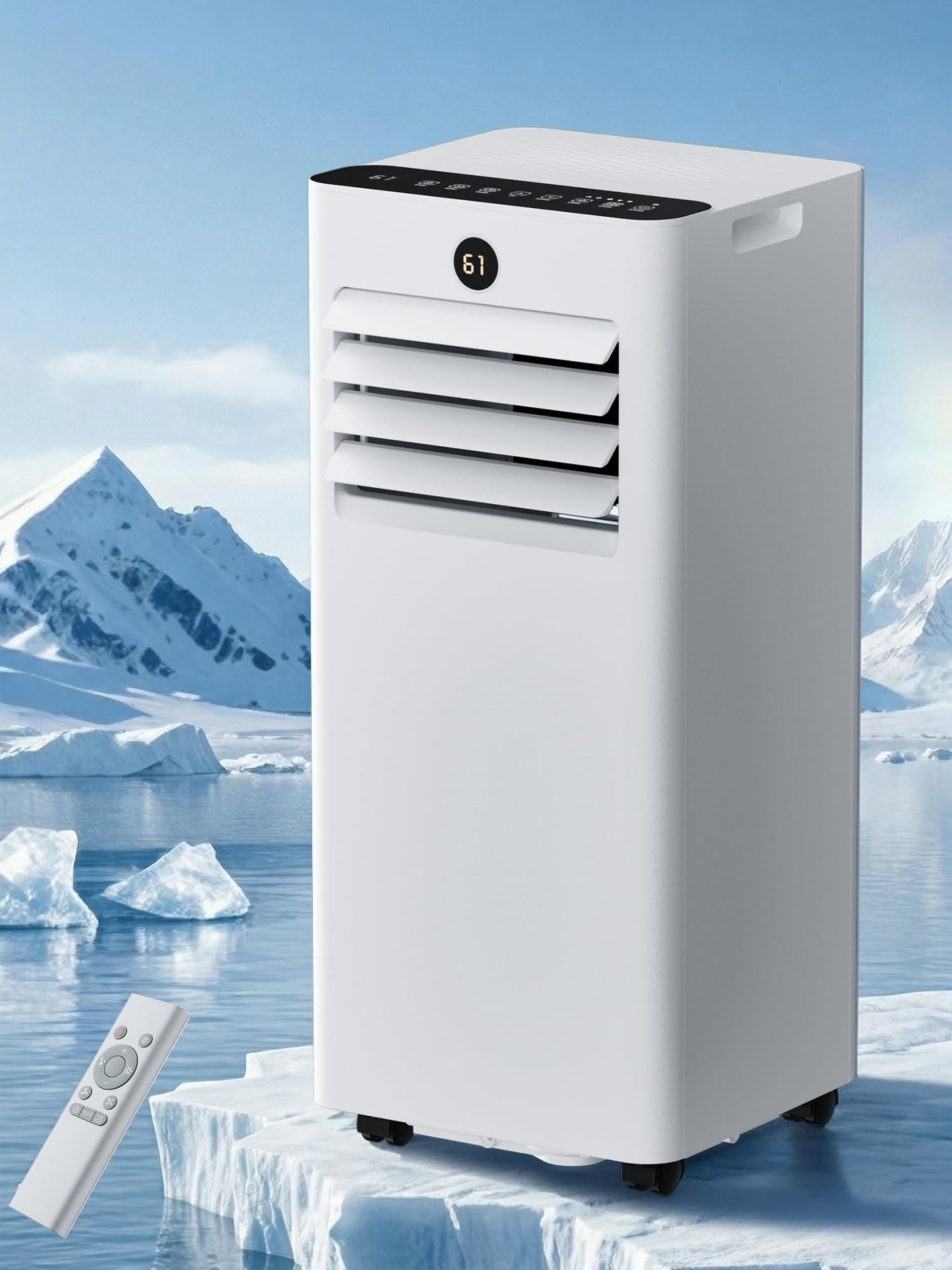 MEPTY 8000BTU Portable Air Conditioners, Portable AC Unit with Dehumidifier, Sleep Mode, 24H Timer, Cools Room up to 350 sq.ft, Room Air Conditioners with Auto-evaporation System for Bedroom