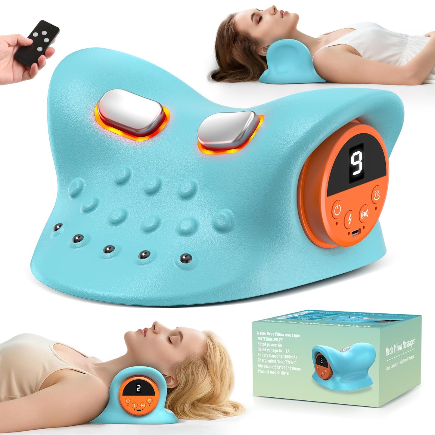 altoance Neck Massager 2026,4-in-1 Neck & Shoulder Massager with Multi-Directional Stretch, Heating & Vibration, 360° Remote Control – Ergonomic for Home, Office,Car Travel