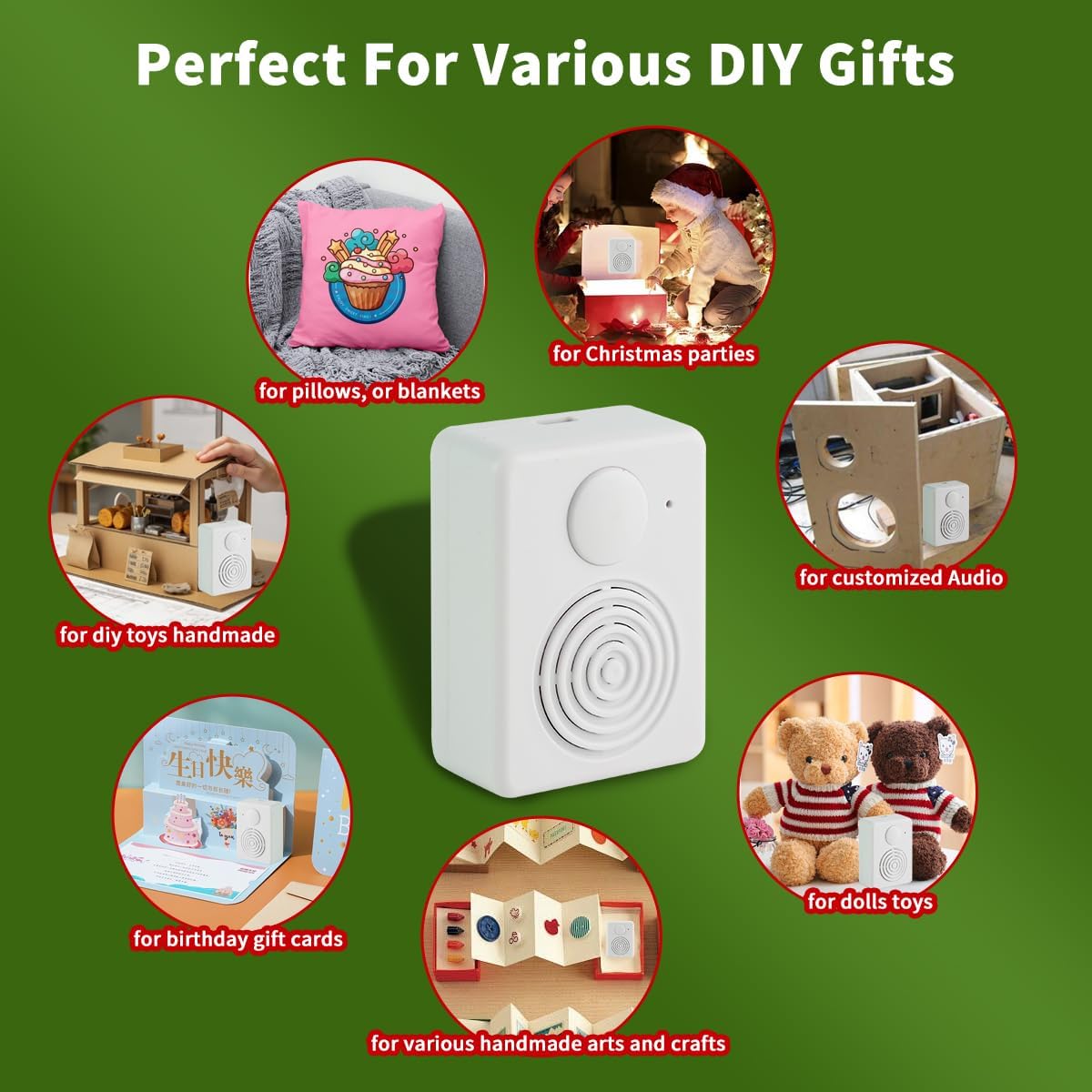 XLW Box,16MB Speaker,16 Voice Recorder Box, Support Bluetooth & MIC Recording Audio Sound Module with Min Easy Sound