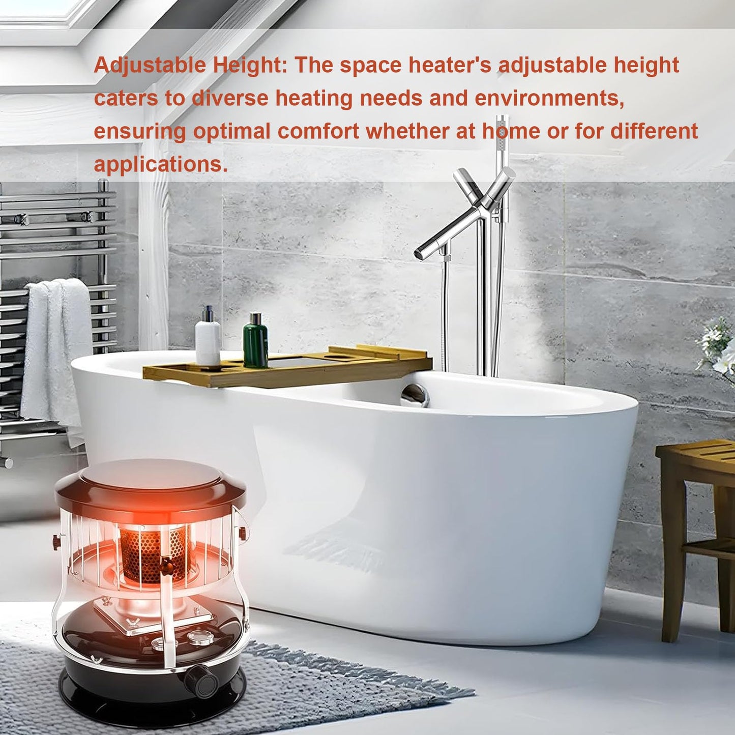 Denash 2 in 1 Portable Kerosene Heater & Stove, 9000 BTU Non-Electric Indoor Outdoor Heater, Portable Kerosene Heater with 4.6L Capacity for Home, Camping, Emergency Use