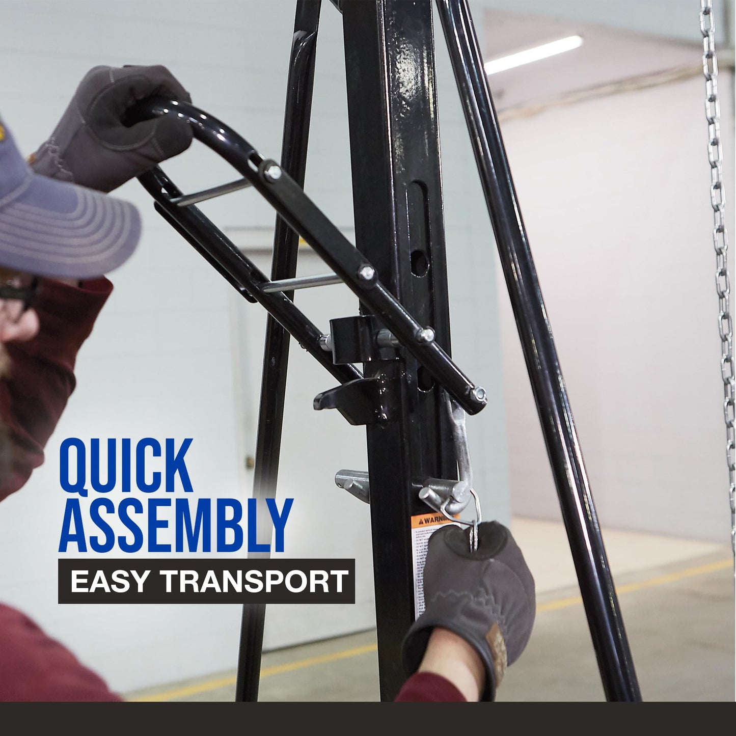 Strongway Adjustable Gantry Crane, 4000-Lb. Capacity, 8.2ft.–12.14ft. Lift