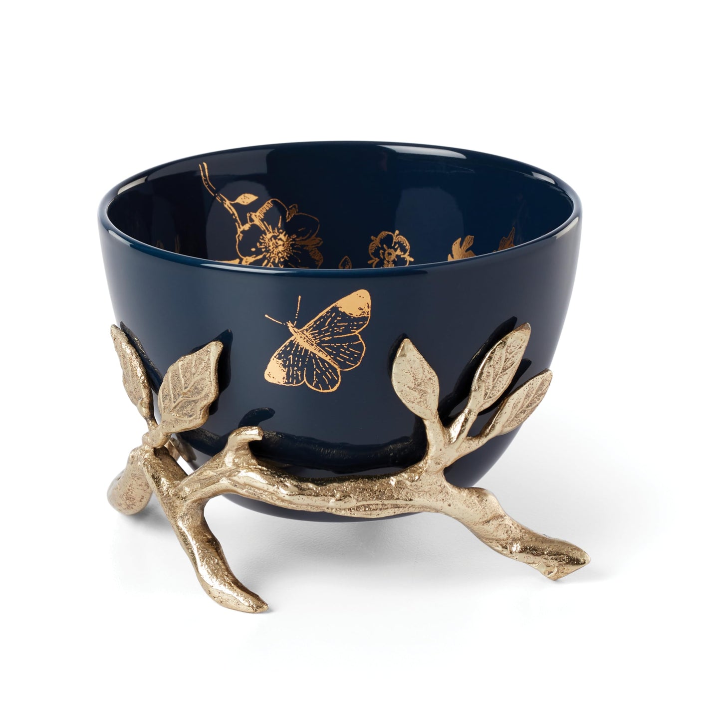 Lenox 890734 Sprig & Vine Bowl with Gold Stand, 4.5"D x 2.75"H, 1 Count