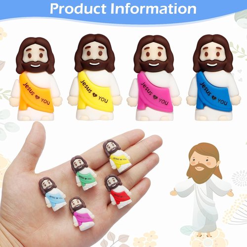 Little Jesus Figurines - 30PCS Mini Religious Figures in 10 Colors | Perfect for Easter Gifts & Christian Celebrations