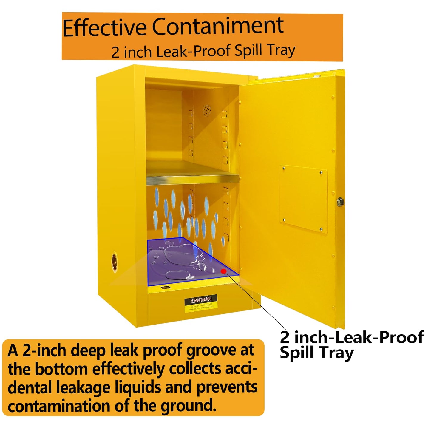 POWKOL 66 Gal Fireproof Flammable Storage Fireproof Cabinet, Galvanized Steel Material with Adjustable Shelf and Locks