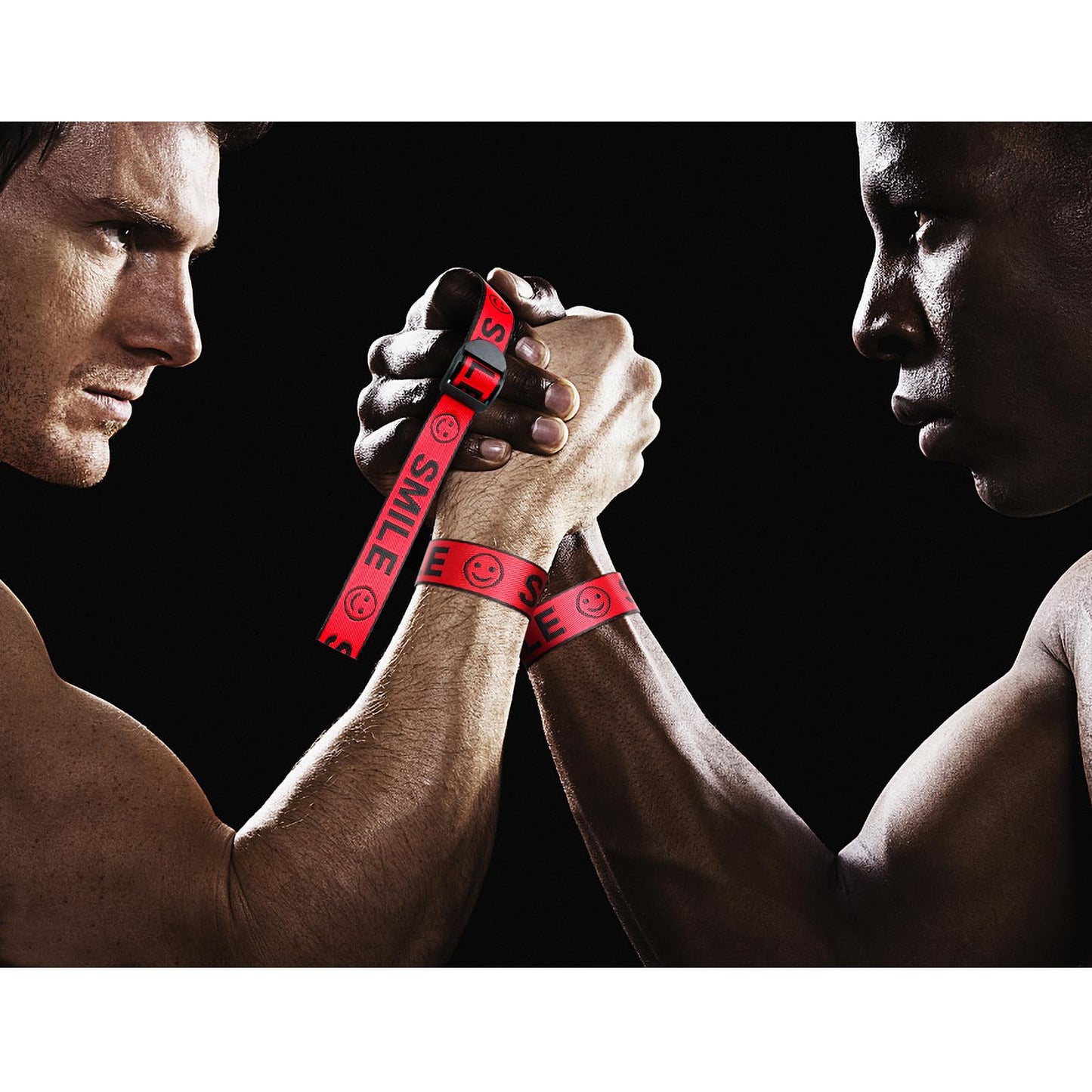 INNOLIFE Arm Wrestling Competition Match Strap Fixed, Non-Slip, no Hand Injury,35in Professional Wrist Table Training Competition Rope(Red Black)