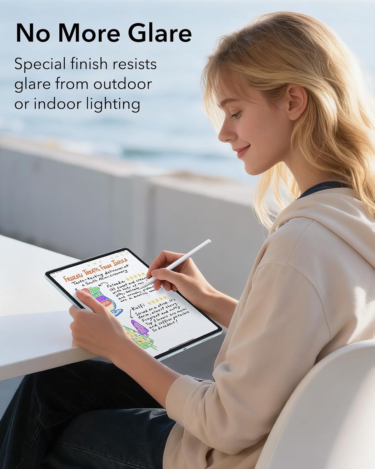 2 Pack 13 Inch M4/M3/M2 (8th/7th/6th 9H ESR Paper-Feel Screen Protectors for iPad Air Generation), Matte Writing