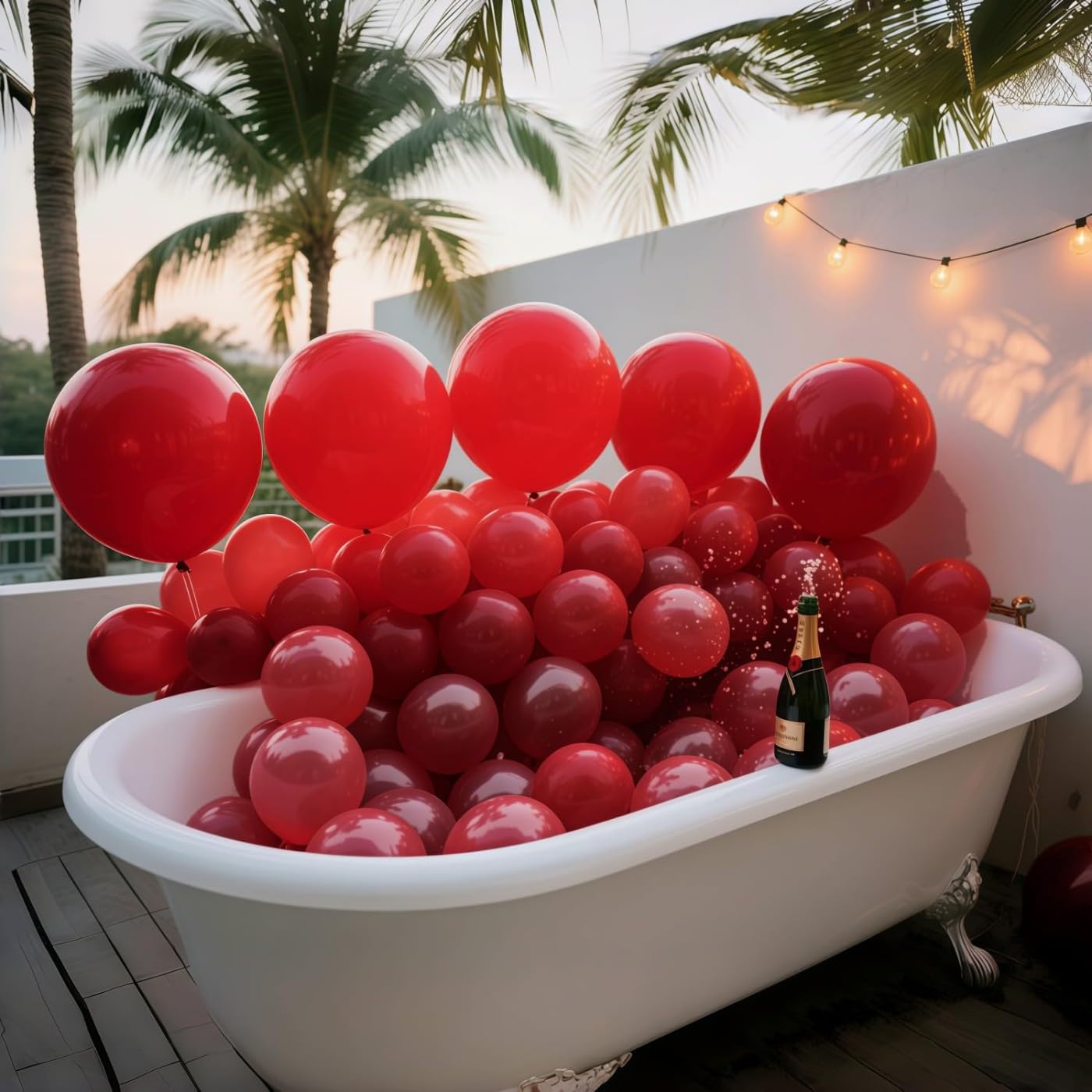 PartySoon 147 Pcs Red Balloons Arch Kit Red Balloon Different Sizes for Valentine's Decorations Birthday Party Gender Reveal Baby Shower Wedding Anniversary Bridal Decorations