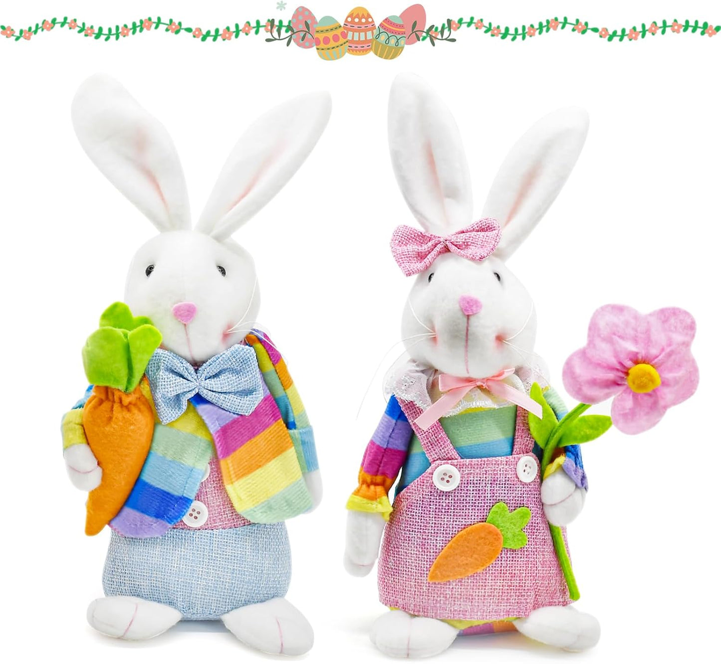 Skiennix Easter Bunny Decorations - Handcrafted Rabbit Ornaments for Home & Party Displays | 2PCS Set