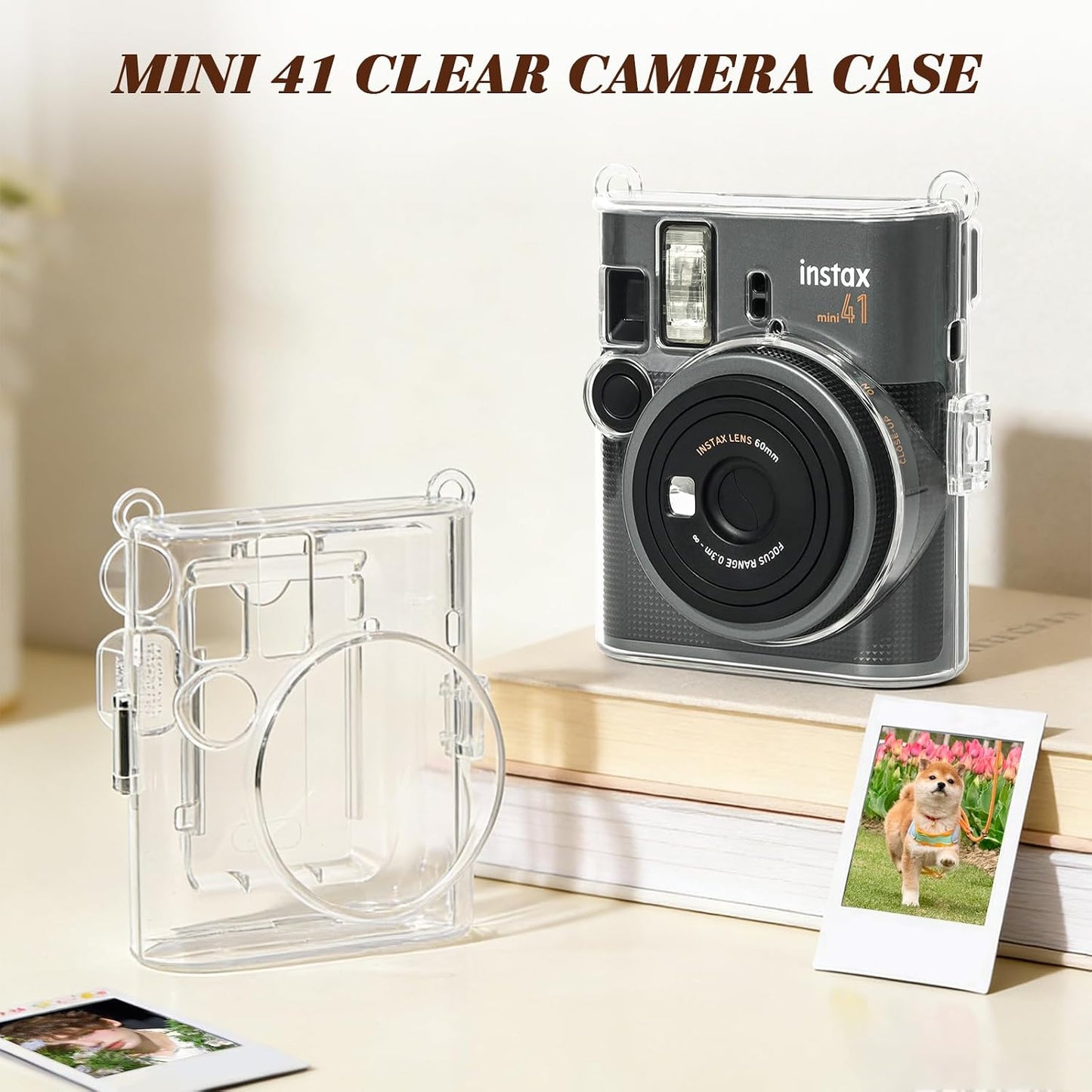 WOGOZAN 41 41 3 Inch 64 Album, 2 10 Mini Clear Case Kit for Fujifilm Instax Mini Instant Camera, Hard PC Clear Case