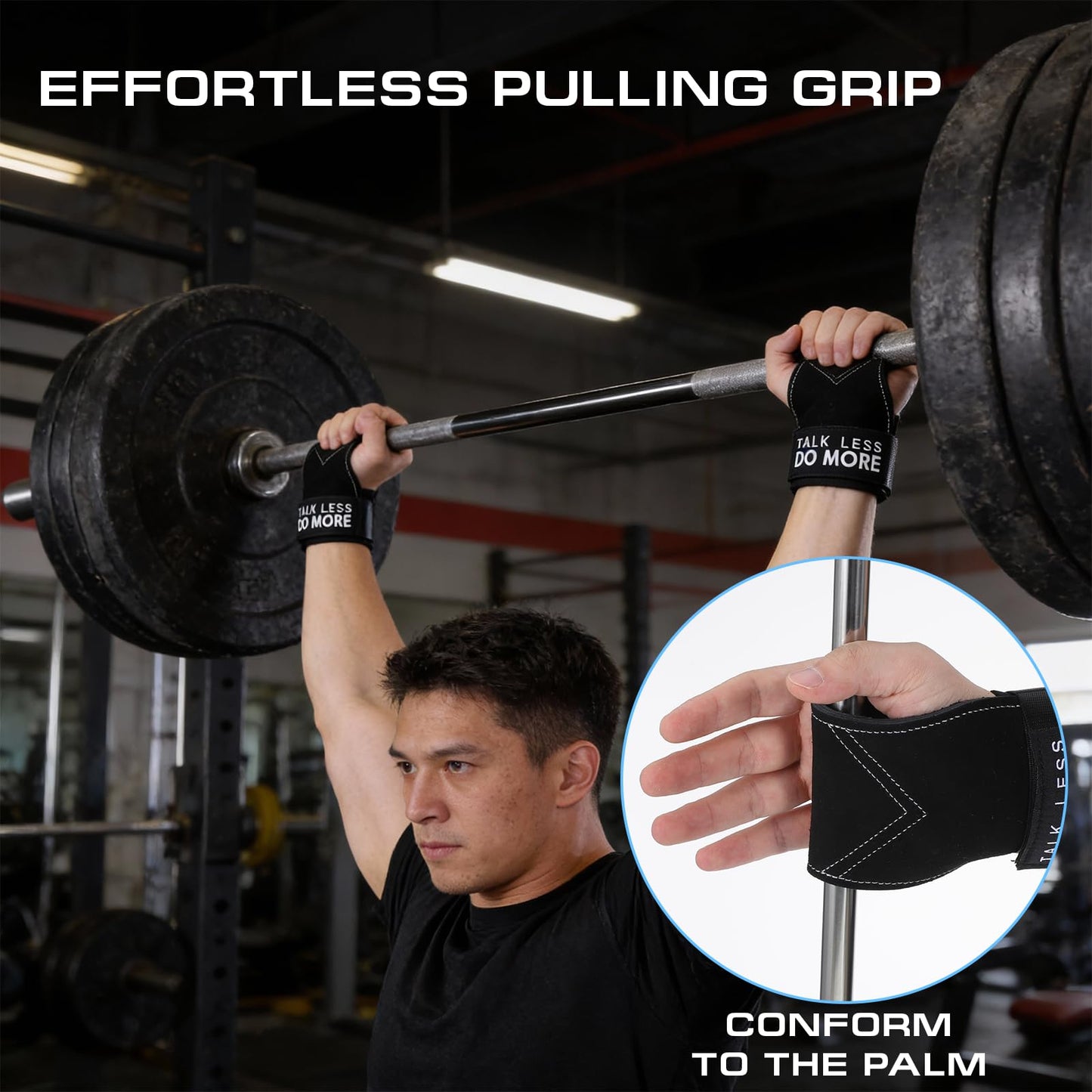 ElevateTech Weight Lifting Wrist Strap, 1 Pair Double Layer Leather Wrist Wraps for Gym Strength Training Weightlifting Deadlift Powerlifting Neoprene Padded Workout Gym Straps for Men Women