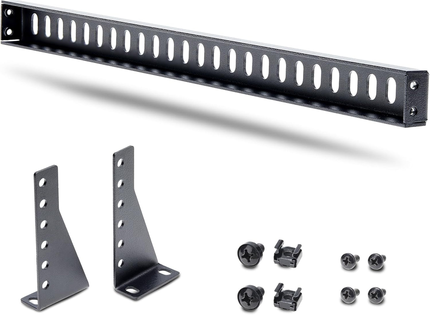 StarTech.com 1U 19" (12S-Cable-Lacing-BAR) Rack Mountable Cable Lacing Bar w/Adjustable Depth, Cable Support Guide