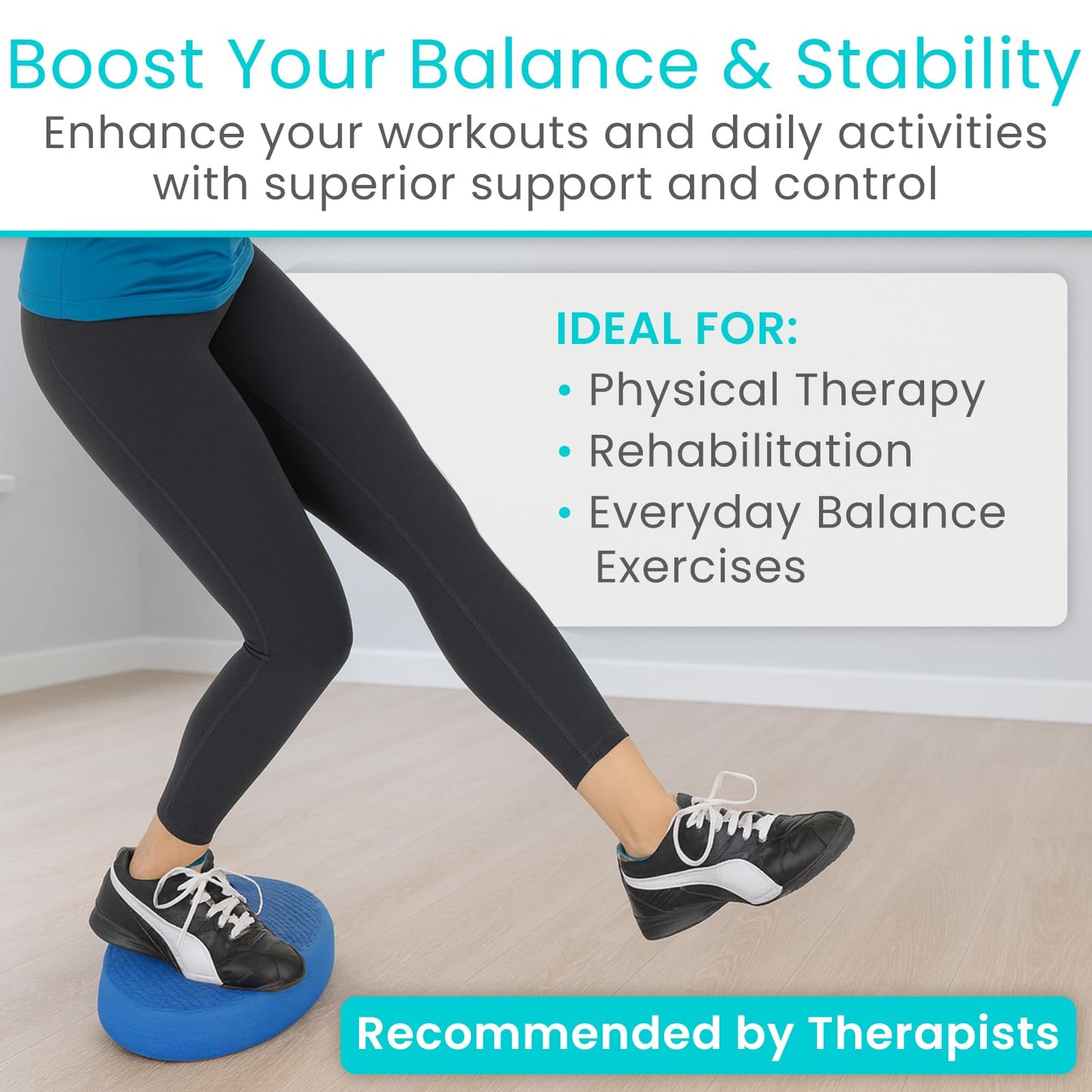 Vive Oval Balance Pad - Wobble Cushion for Physical Therapy and Rehabilitation Equipment - Soft Stability Trainer Foam for Workouts, Yoga, Core Strength and Pilates - Device for Women, Men and Kids