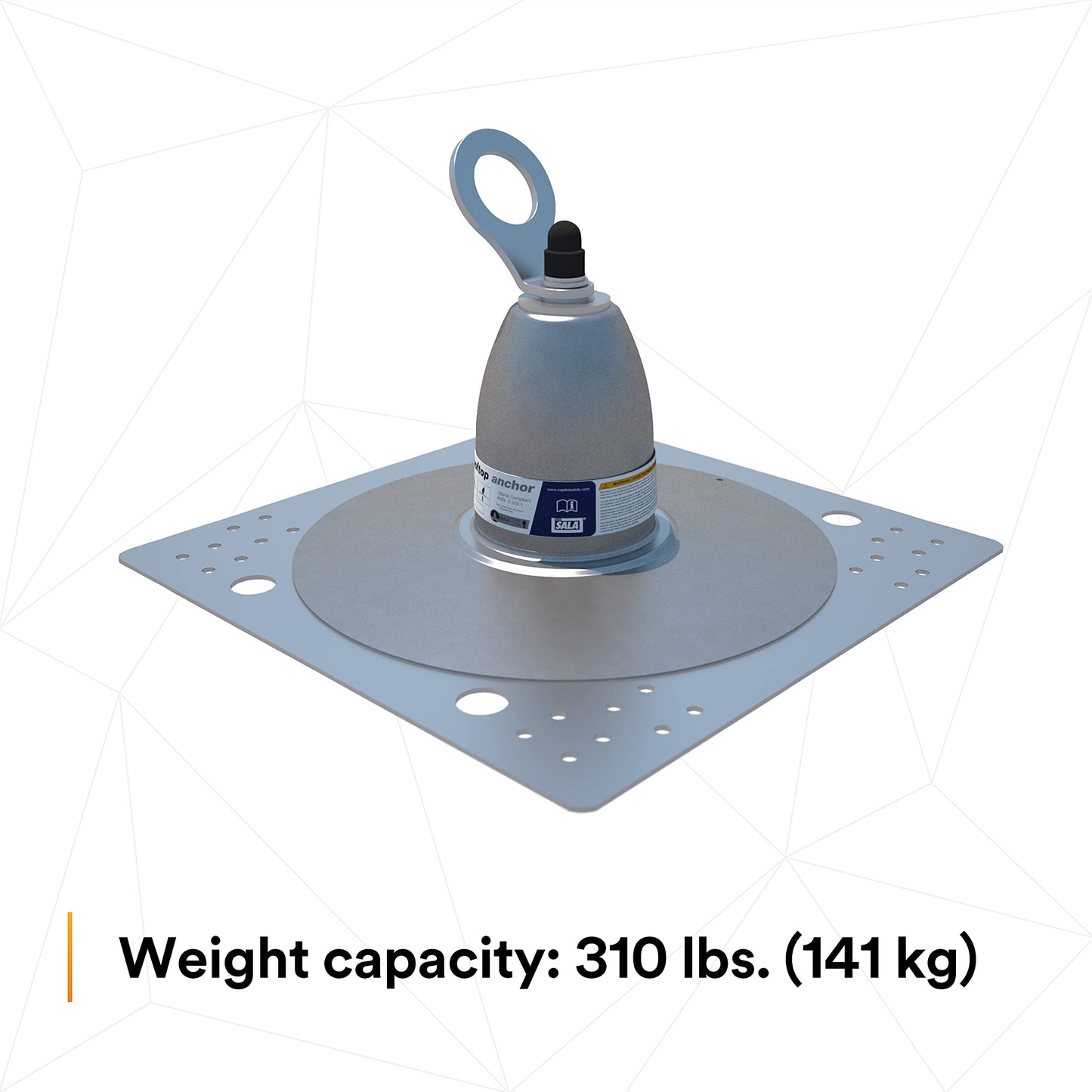 3M DBI-SALA 2100142 Roof Top Anchor for Bitumen Membrane and Built-Up Roofs with Weather Proofing Shroud, Silver