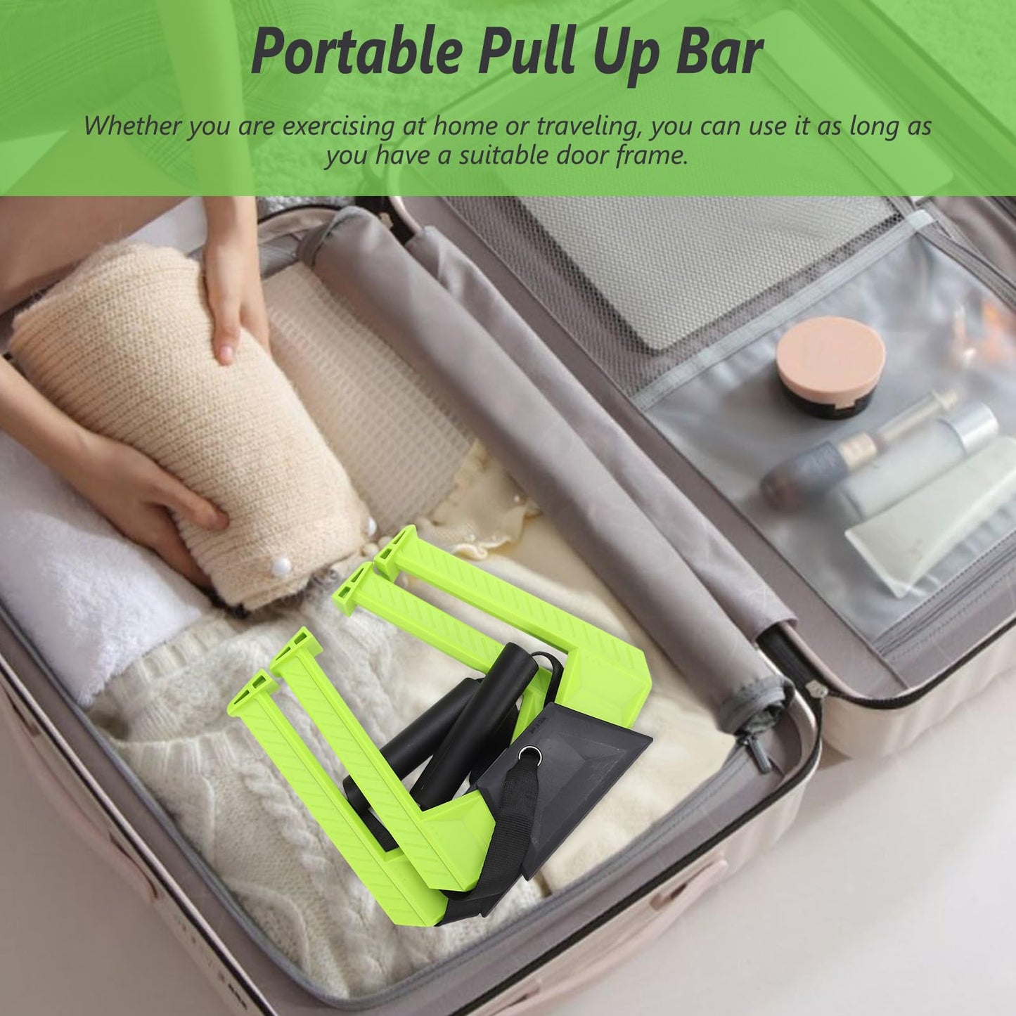 Portable Pull Up Bar For Doorway, Home Gym Equipment, Travel Pull Up Bar, 220lbs Weight Capacity, Chin-Up Core Training