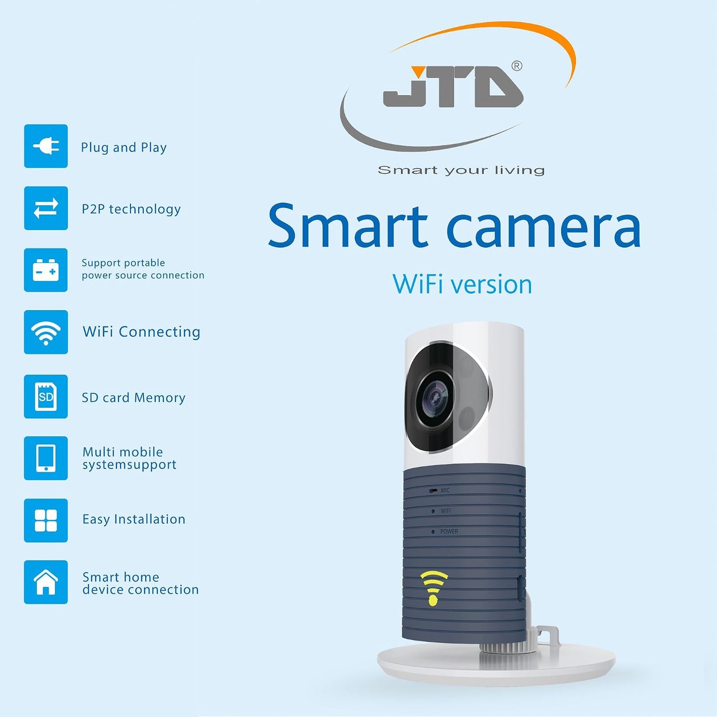 JTD Smart Wireless IP Wi-Fi DVR Security Surveillance Camera with Motion Detector Two-Way Audio & Night Vision Best