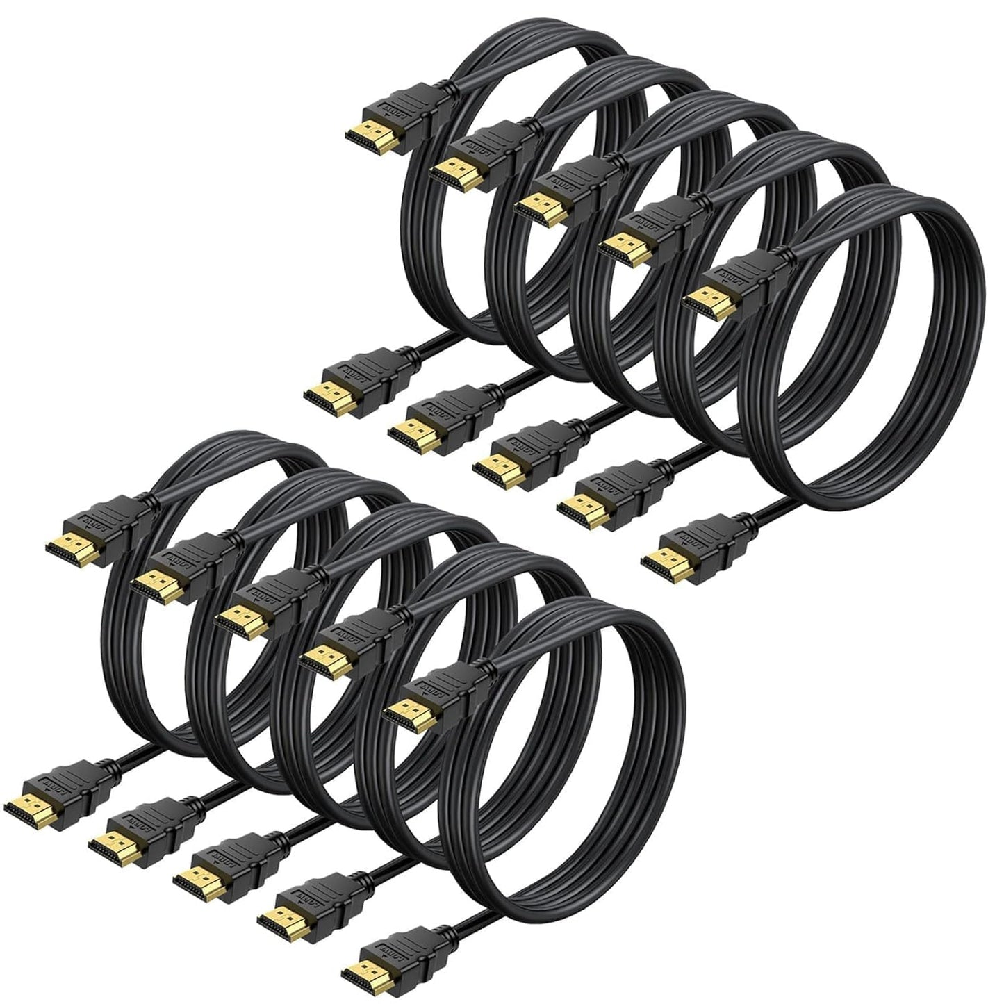 CEFOJQAO 1 10-Pack, 4K 2.0 120Hz CL3 2.2, 3D PS4/5, Short HDMI Cable FT Shielded HDMI TV Cord, Gold-Plated HDMI Male