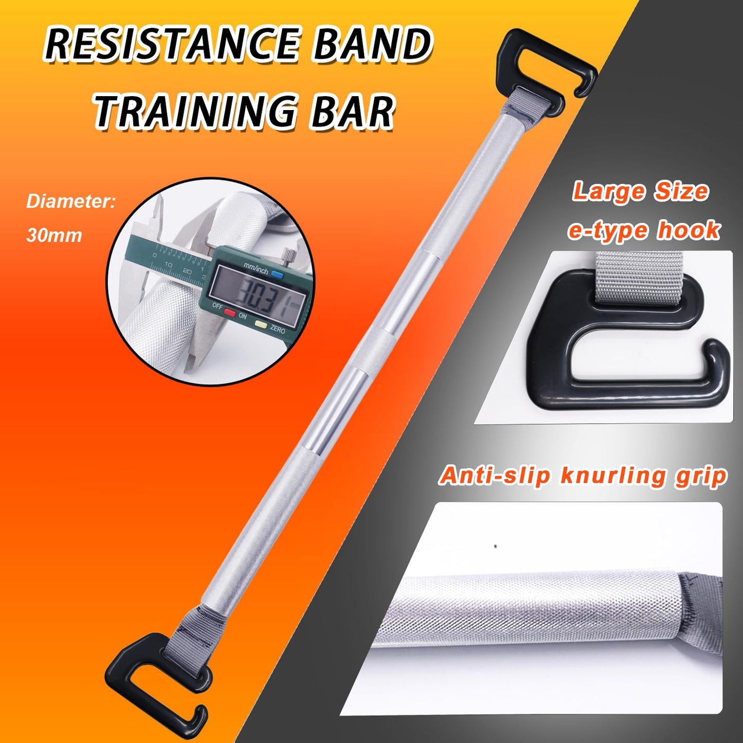 J Bryant Bamboo Resistance Band Platform with Eye Bolt Anchors – Includes Resistance Band Bar, for Strength, Rehab, Full-Body, Squat, Row & Press Band Workouts