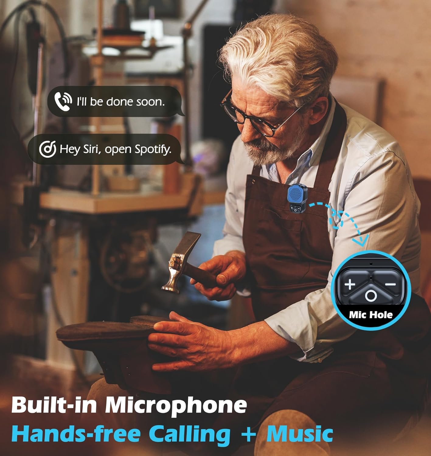 KAIY IPX6 10 Wearable Bluetooth Speaker with Mic, Portable Clip On Speakers Small Outdoor Wireless Speaker