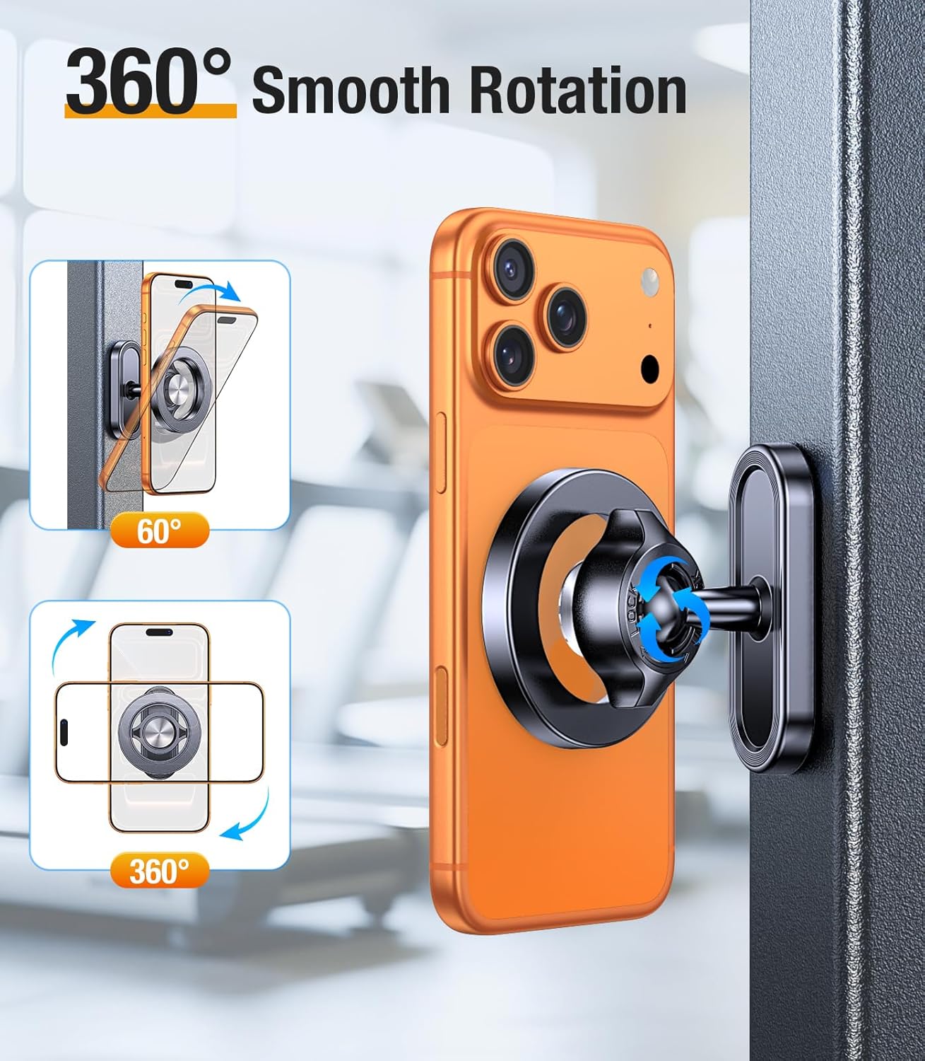 17 16 15 14 13 Coolpow Dual Magnetic Phone Holder for Gym Mag Safe Phone HolderStrong Magnet Gym Phone Holder Camera