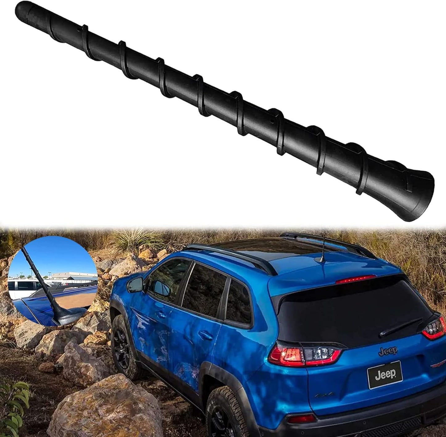 E-Vniko 8'' Inch 2011-2022 200 5091100AA 68297936AA Roof Antenna Mast Compatible for Jeep Cherokee Grand Cherokee Dodge