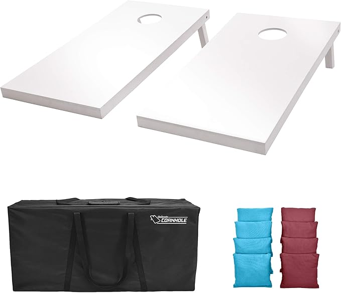 GoSports 4 ft x 2 ft Regulation Size Wooden Cornhole Boards Set - Includes Carrying Case and Over 100 Optional Bean Bag Colors